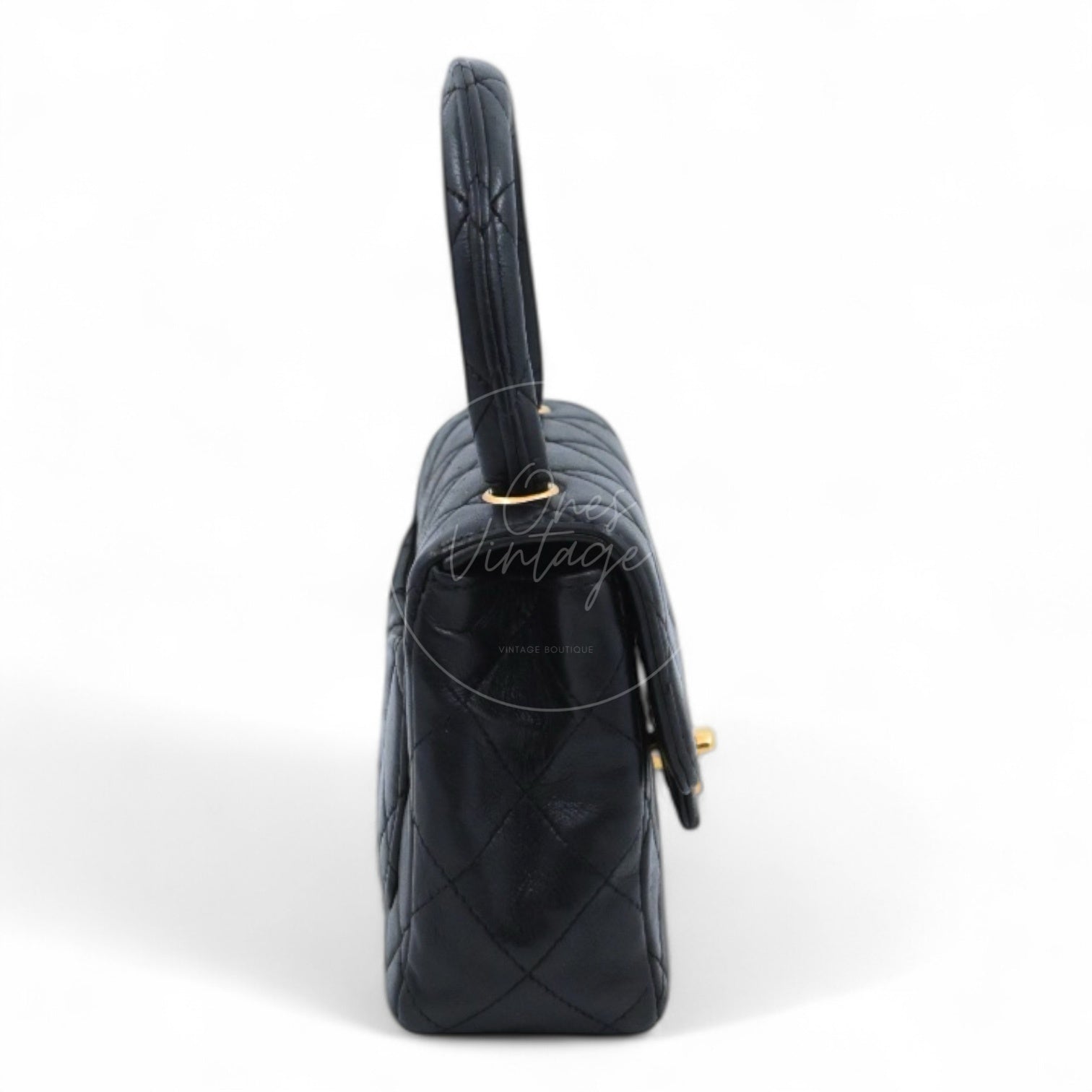 [Pre-owned] Chanel Classic Single Flap Black Lambskin Sereis 3 Twin Bags