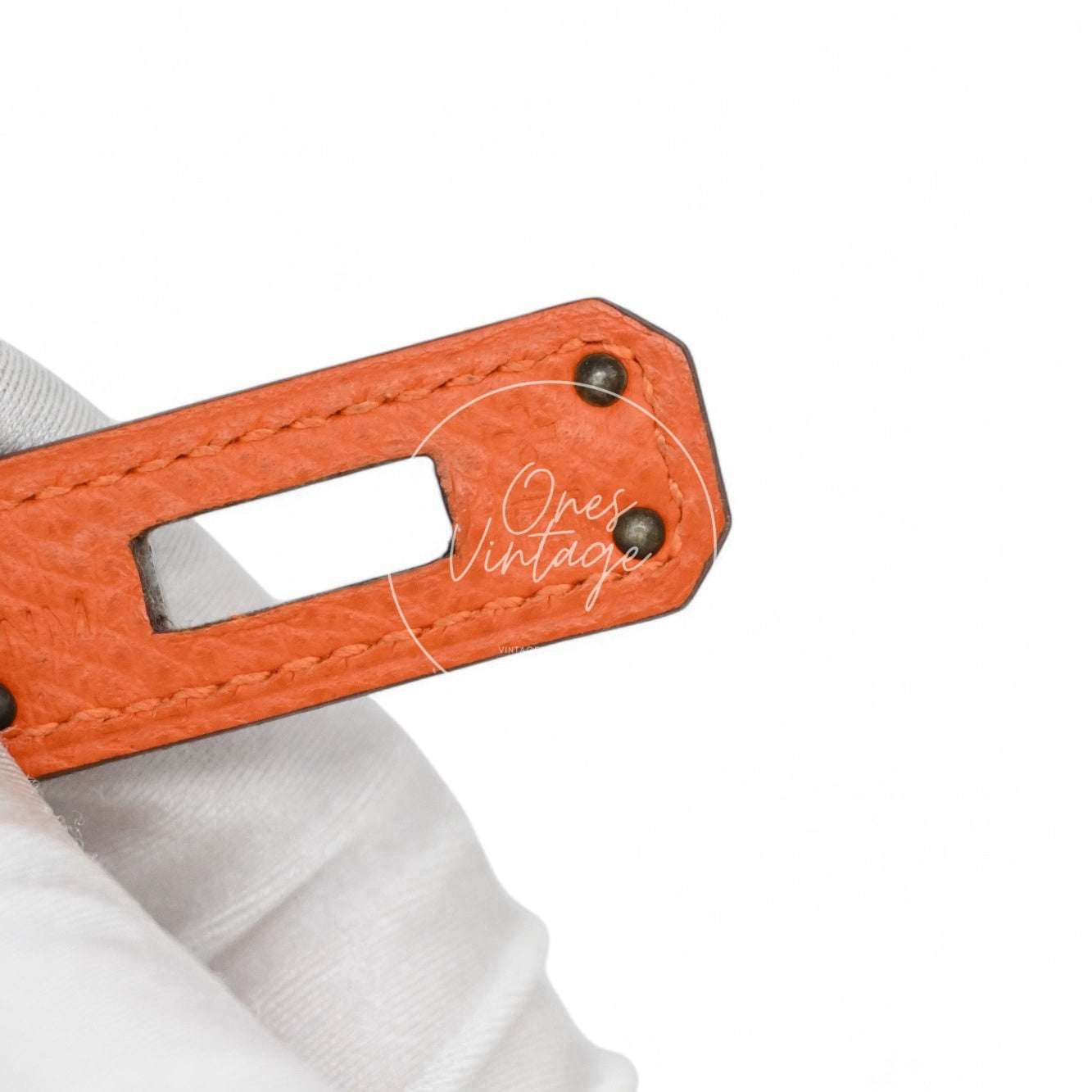 [Pre-owned] Hermes Kelly Cut Clutch Orange Epsom Stamp Square R