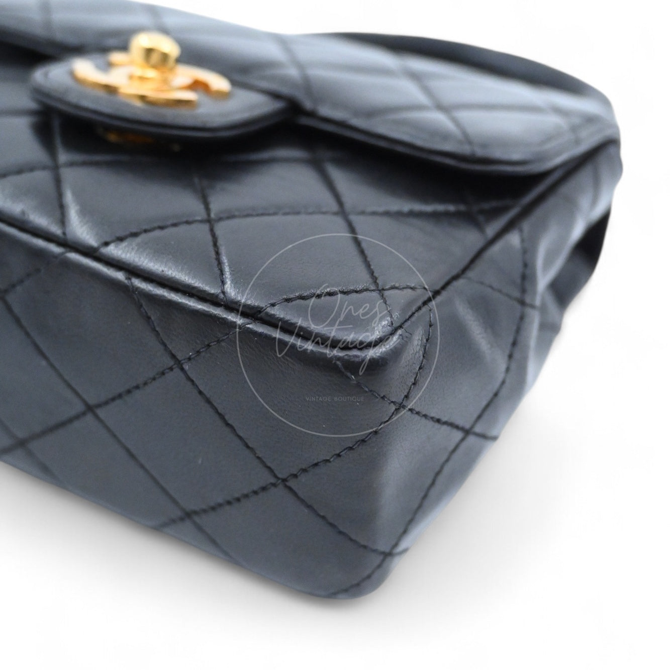 [Pre-owned] Chanel Classic Single Flap Black Lambskin Sereis 3 Twin Bags