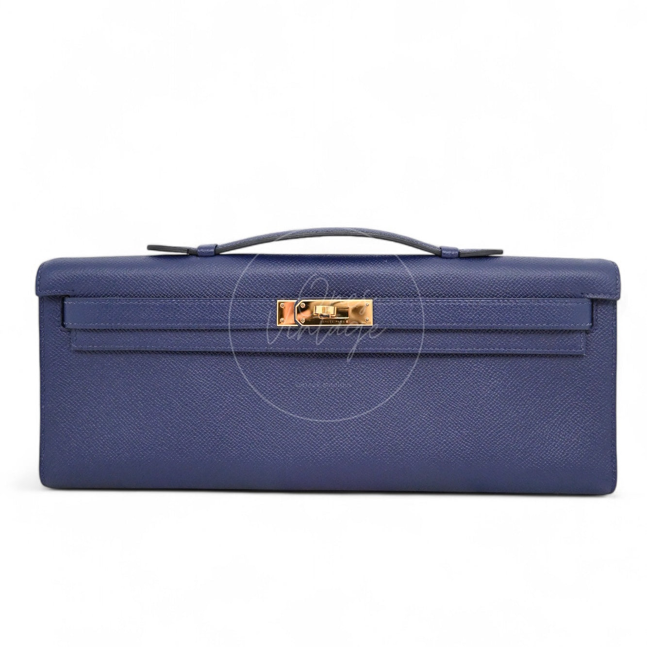 [Pre-owned] Hermes Kelly Cut Clutch Bleu Saphir Epsom GHW Stamp X
