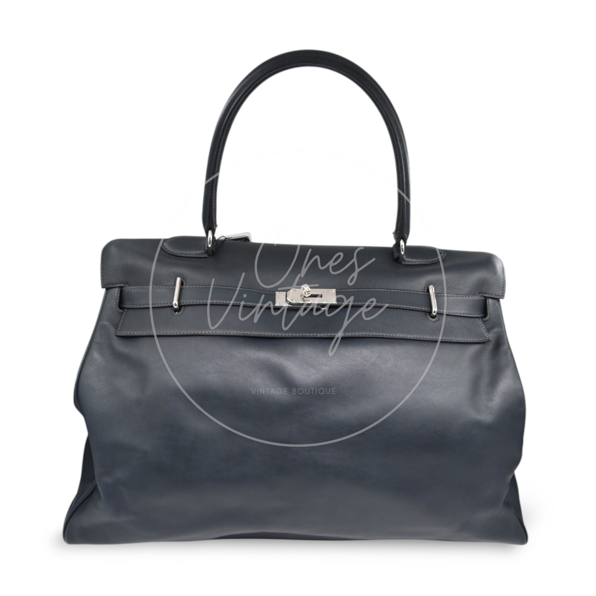 [Pre-owned] Hermes Kelly 50 Black Phw Stamp Square N