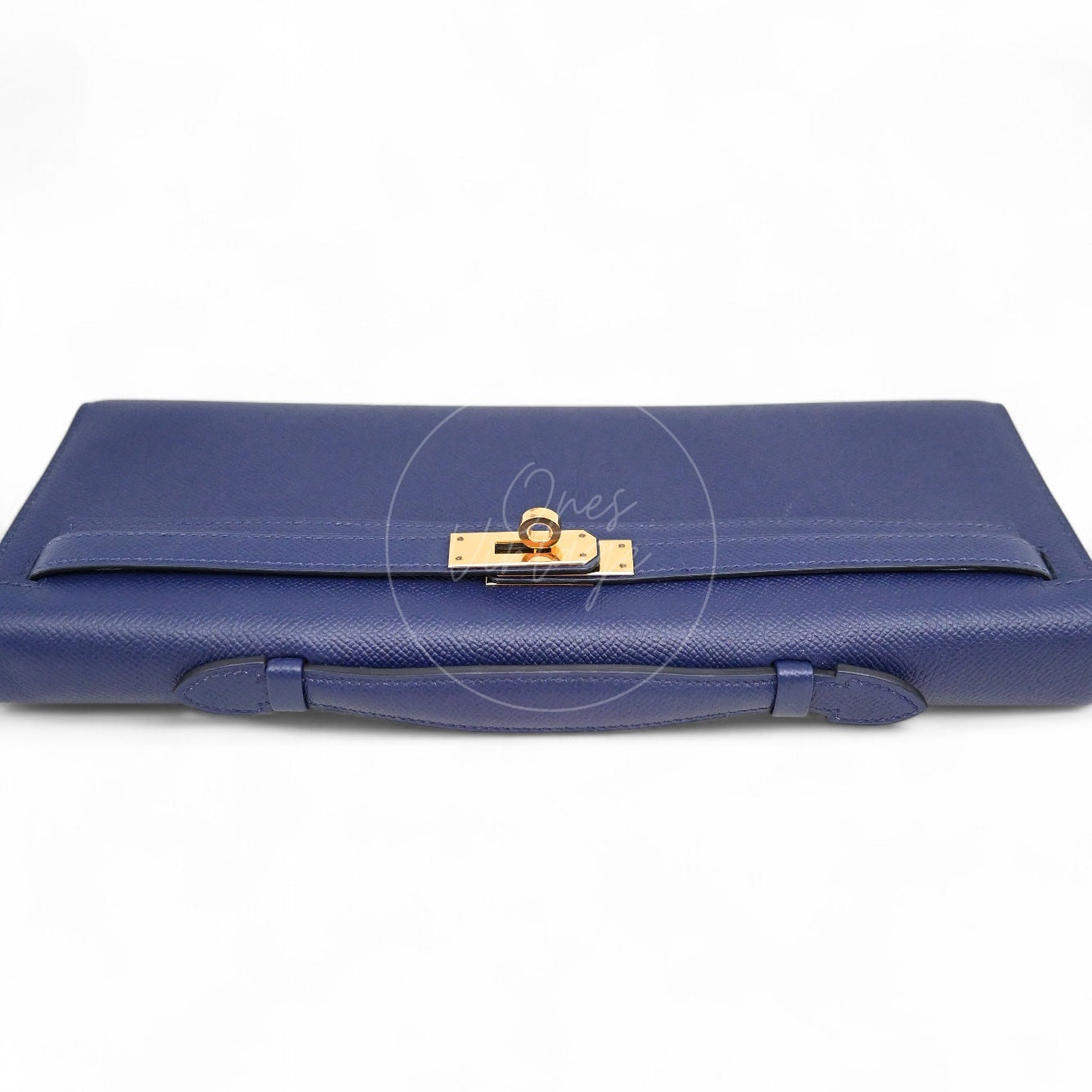 [Pre-owned] Hermes Kelly Cut Clutch Bleu Saphir Epsom GHW Stamp X