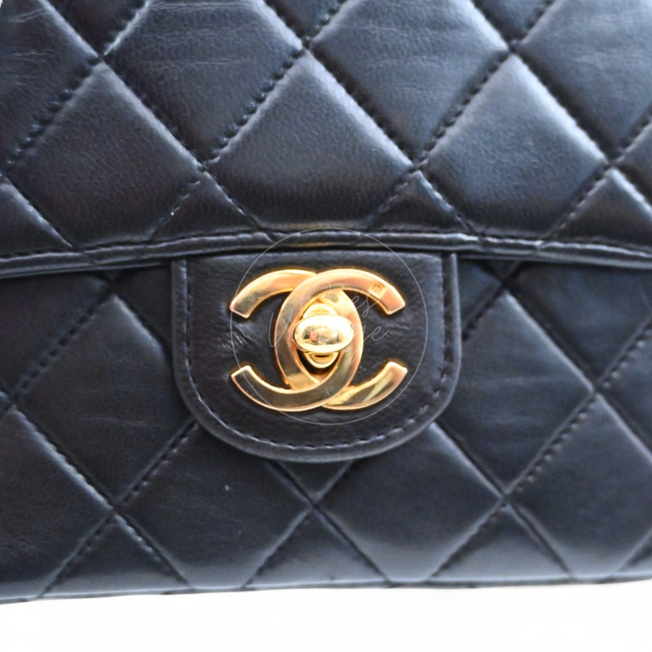 [Pre-owned] Chanel Classic Single Flap Black Lambskin Sereis 3 Twin Bags