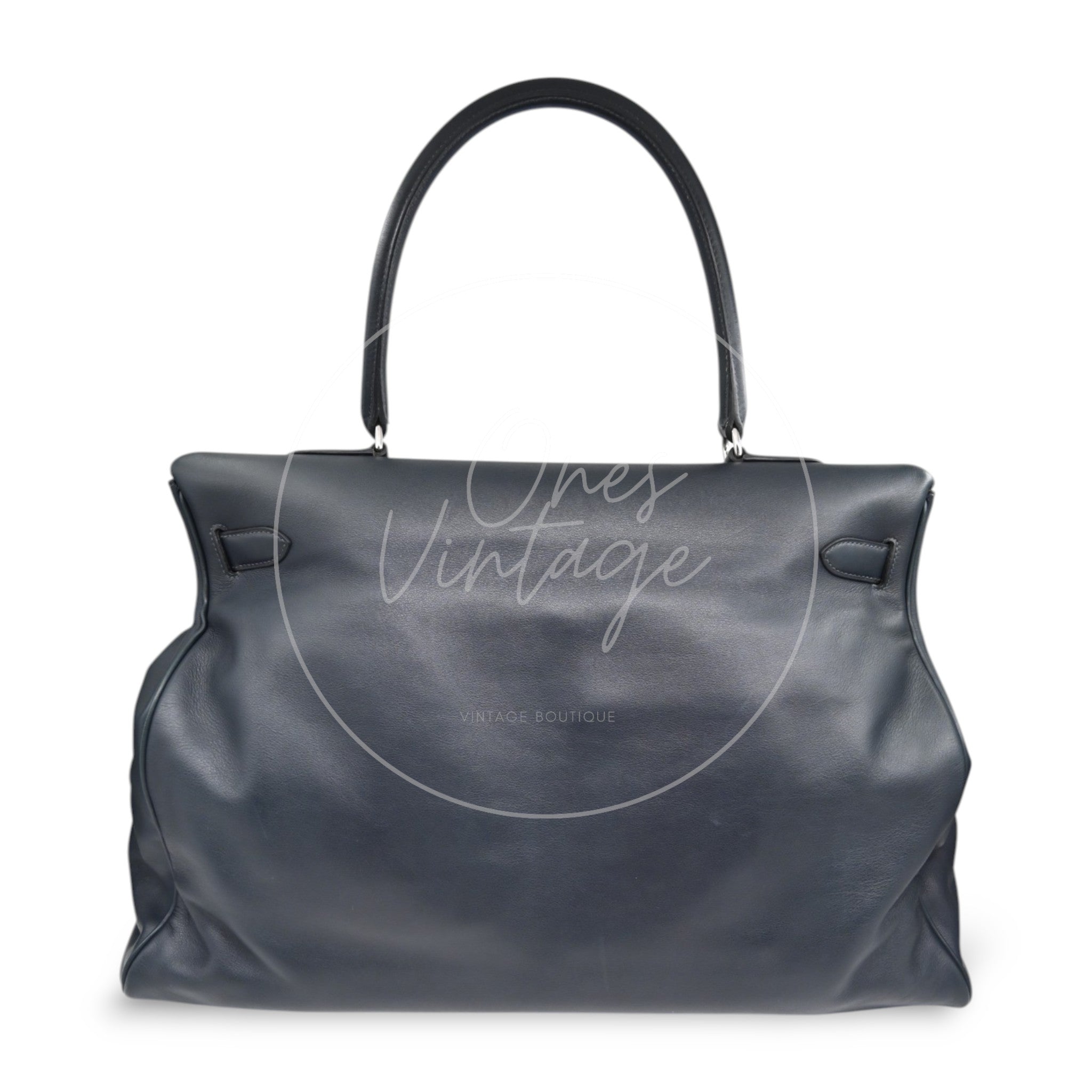 [Pre-owned] Hermes Kelly 50 Black Phw Stamp Square N