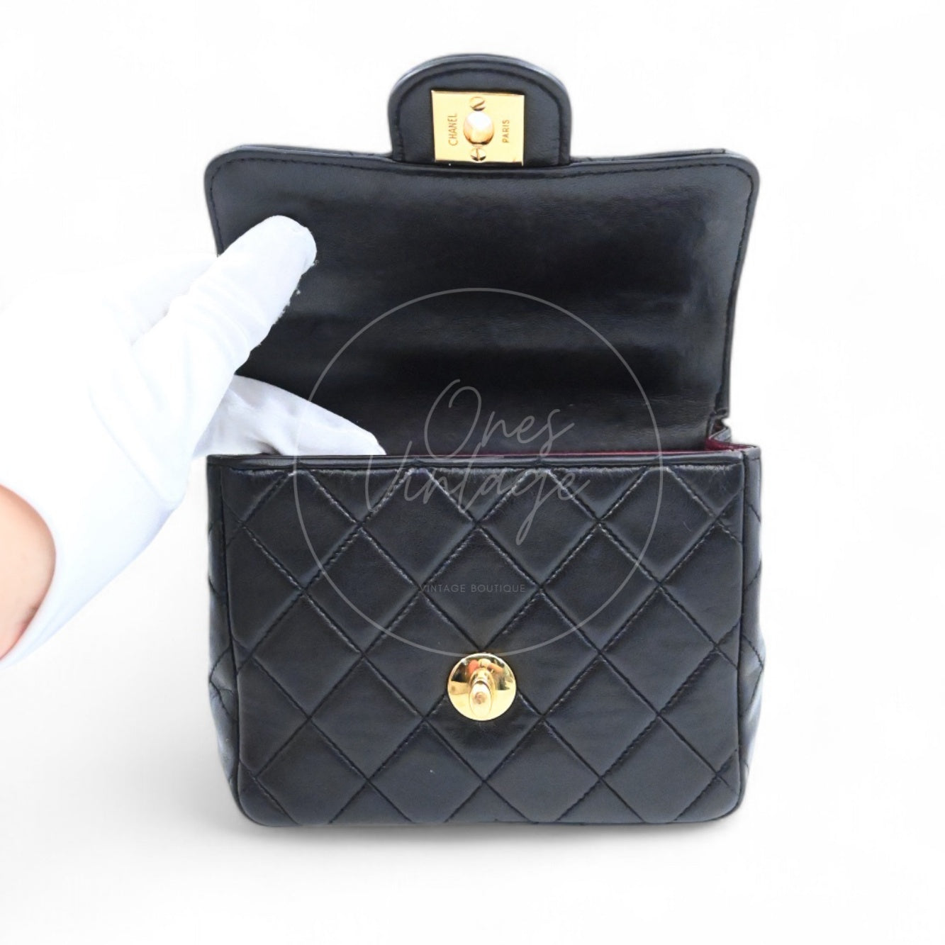 [Pre-owned] Chanel Classic Single Flap Black Lambskin Sereis 3 Twin Bags