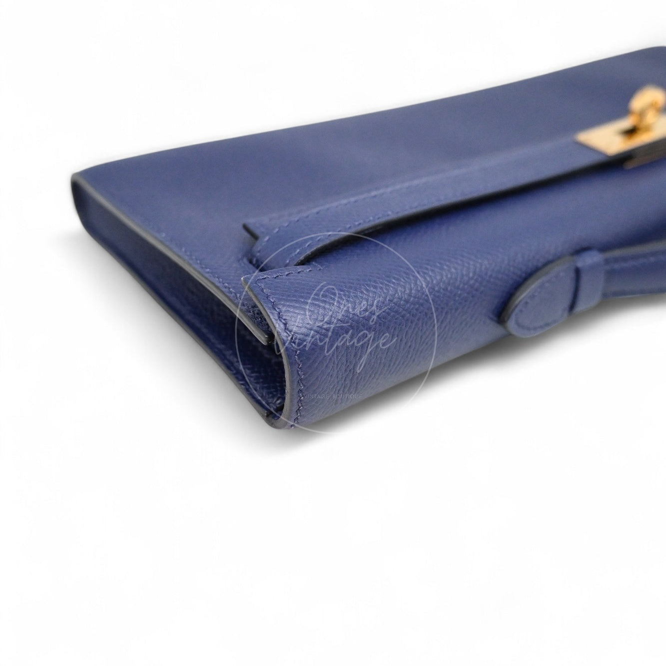 [Pre-owned] Hermes Kelly Cut Clutch Bleu Saphir Epsom GHW Stamp X