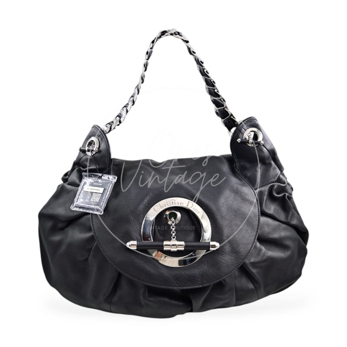 Christian Dior 42 Lambskin Jazz Club Shoulder Bag SHW Black