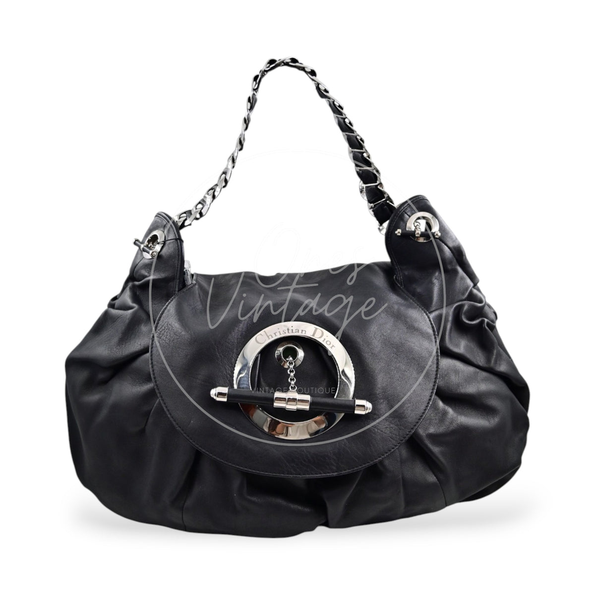 Christian Dior 42 Lambskin Jazz Club Shoulder Bag SHW Black