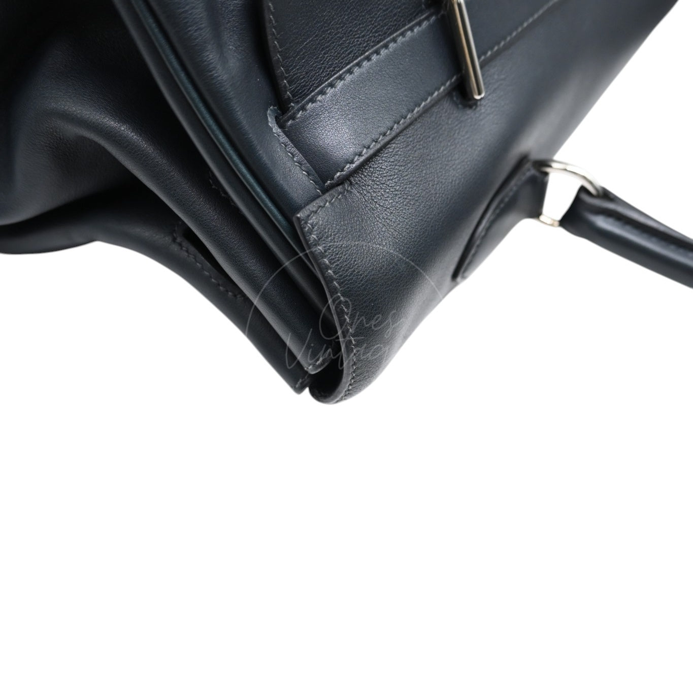 [Pre-owned] Hermes Kelly 50 Black Phw Stamp Square N