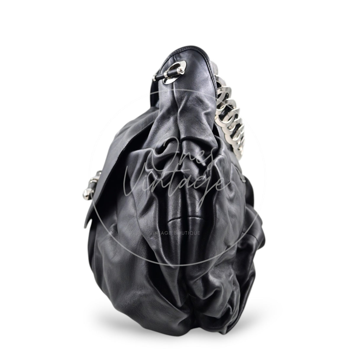 Christian Dior 42 Lambskin Jazz Club Shoulder Bag SHW Black