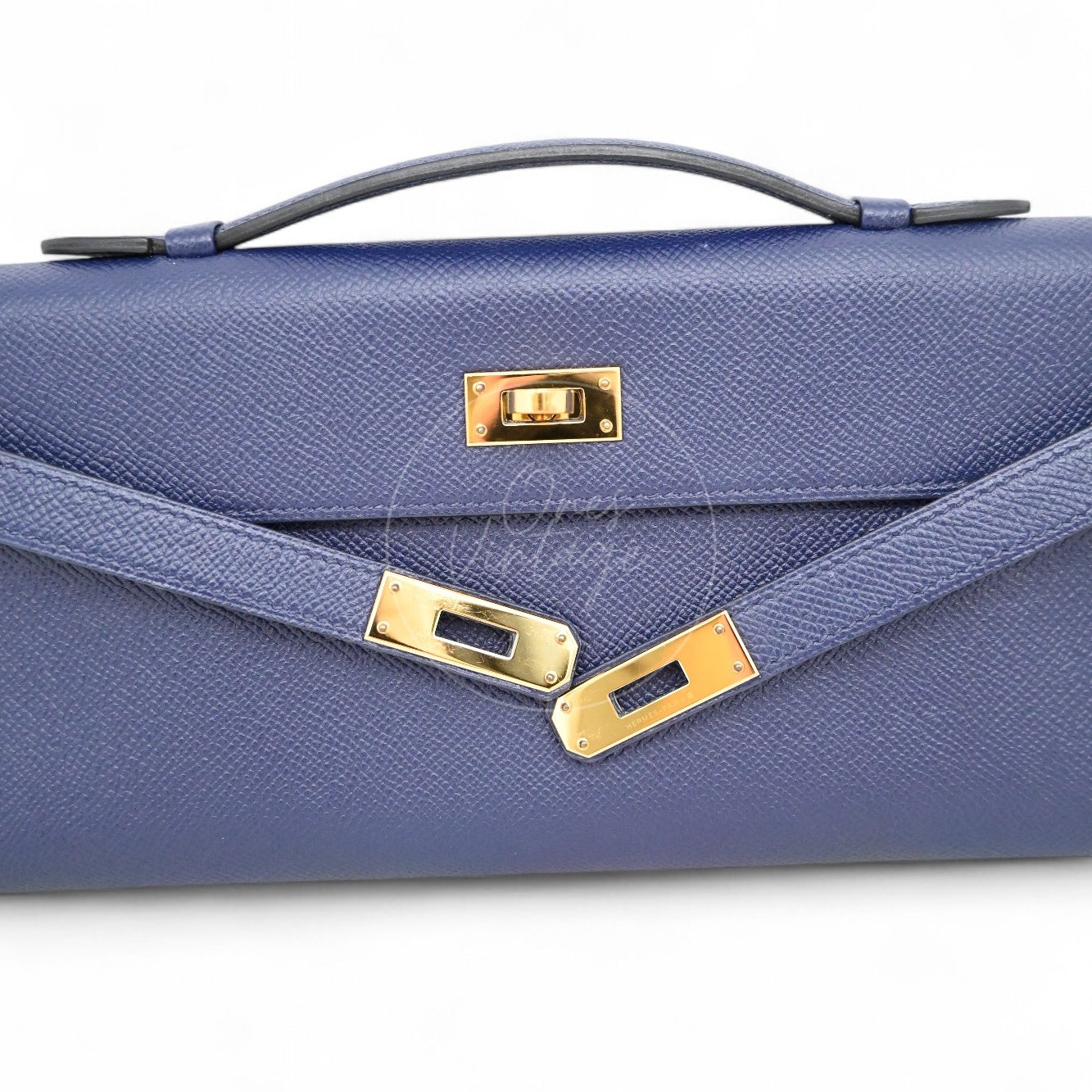 [Pre-owned] Hermes Kelly Cut Clutch Bleu Saphir Epsom GHW Stamp X
