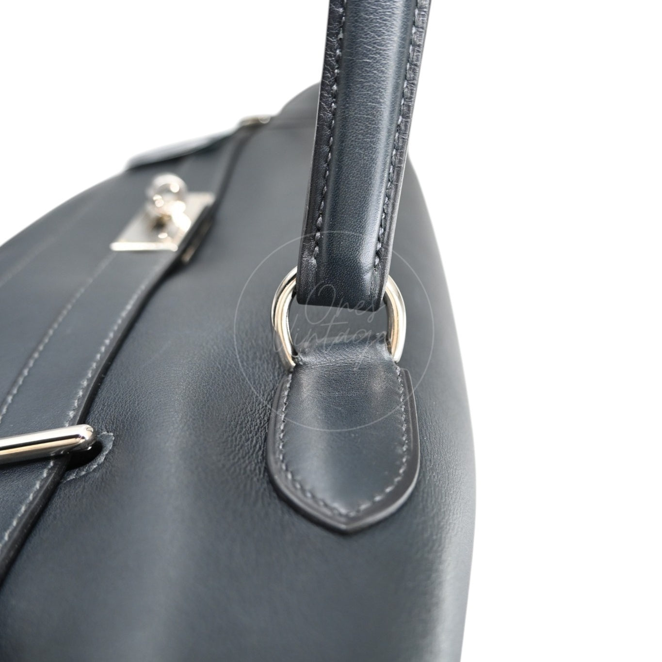 [Pre-owned] Hermes Kelly 50 Black Phw Stamp Square N