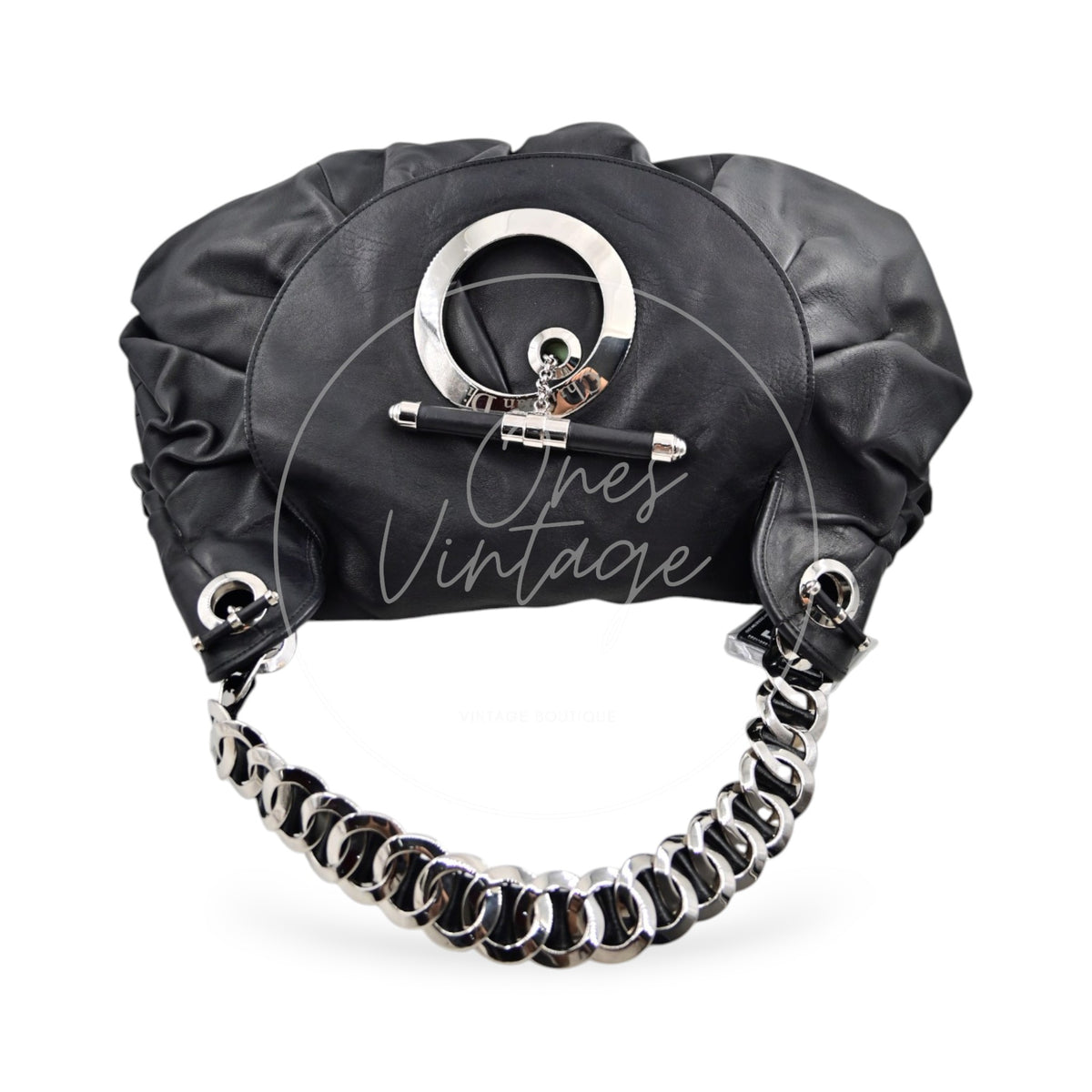 Christian Dior 42 Lambskin Jazz Club Shoulder Bag SHW Black