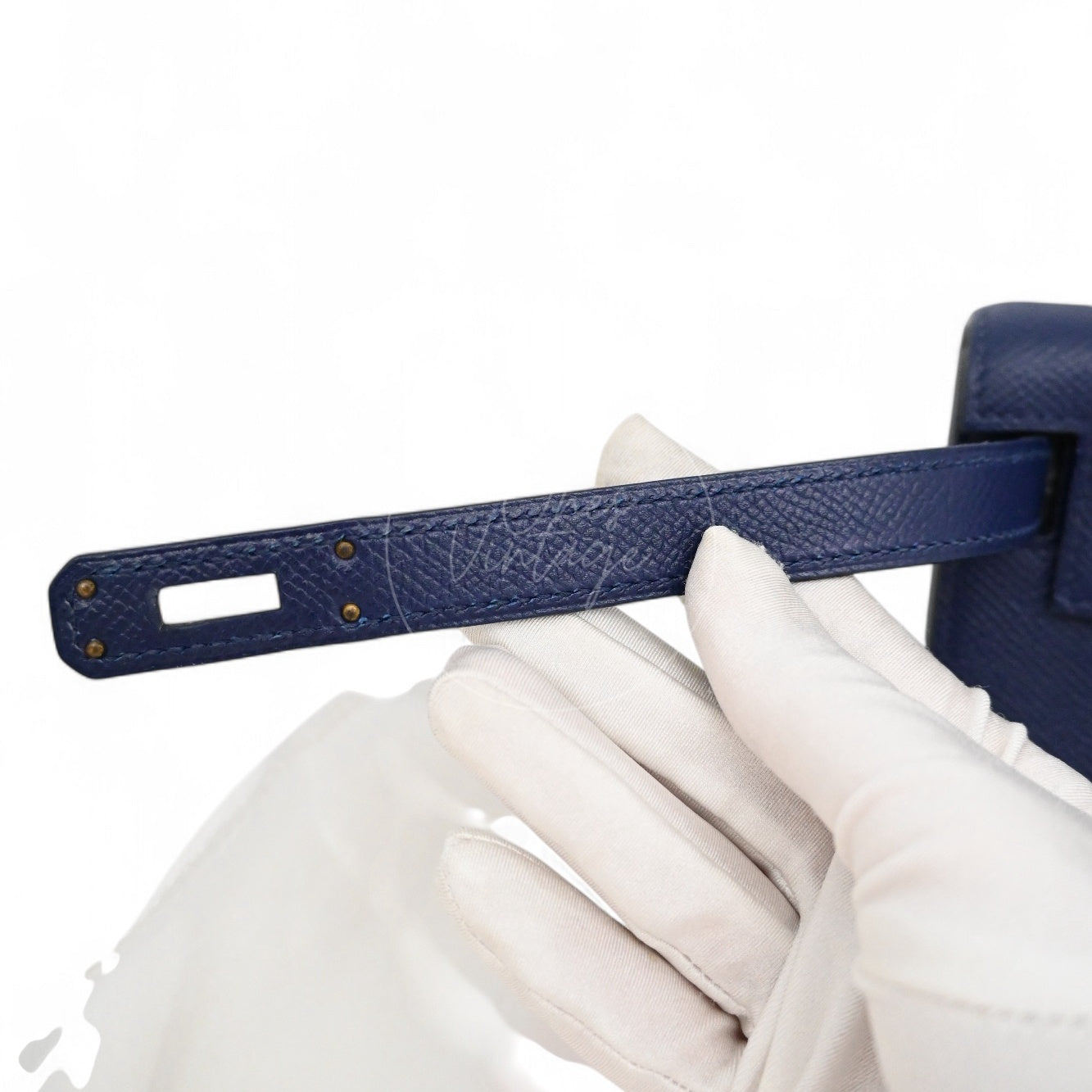 [Pre-owned] Hermes Kelly Cut Clutch Bleu Saphir Epsom GHW Stamp X