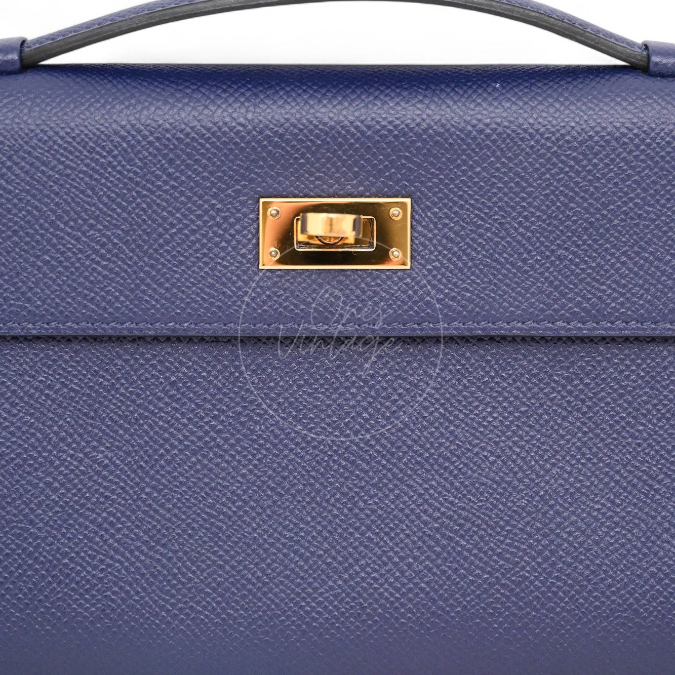 [Pre-owned] Hermes Kelly Cut Clutch Bleu Saphir Epsom GHW Stamp X