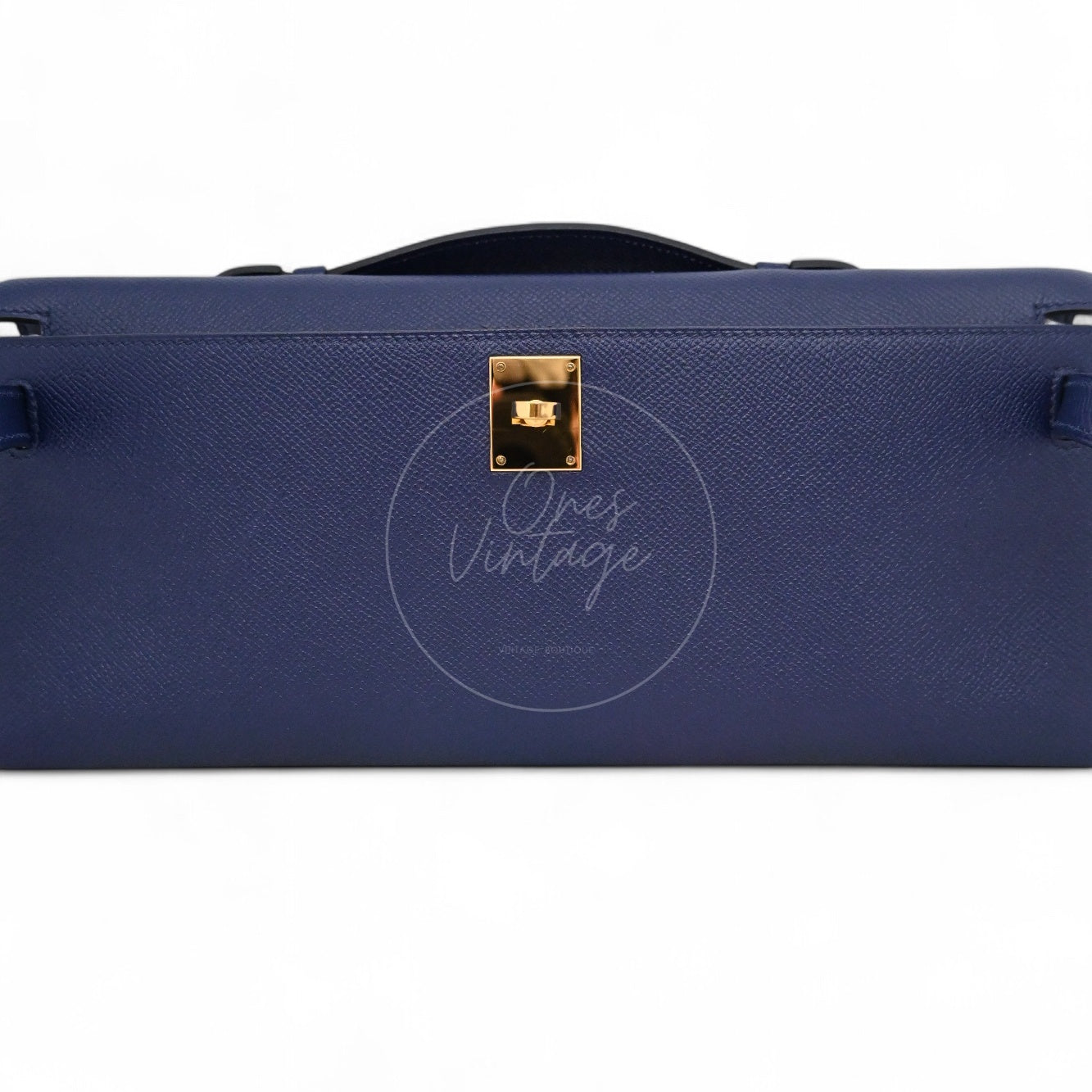 [Pre-owned] Hermes Kelly Cut Clutch Bleu Saphir Epsom GHW Stamp X