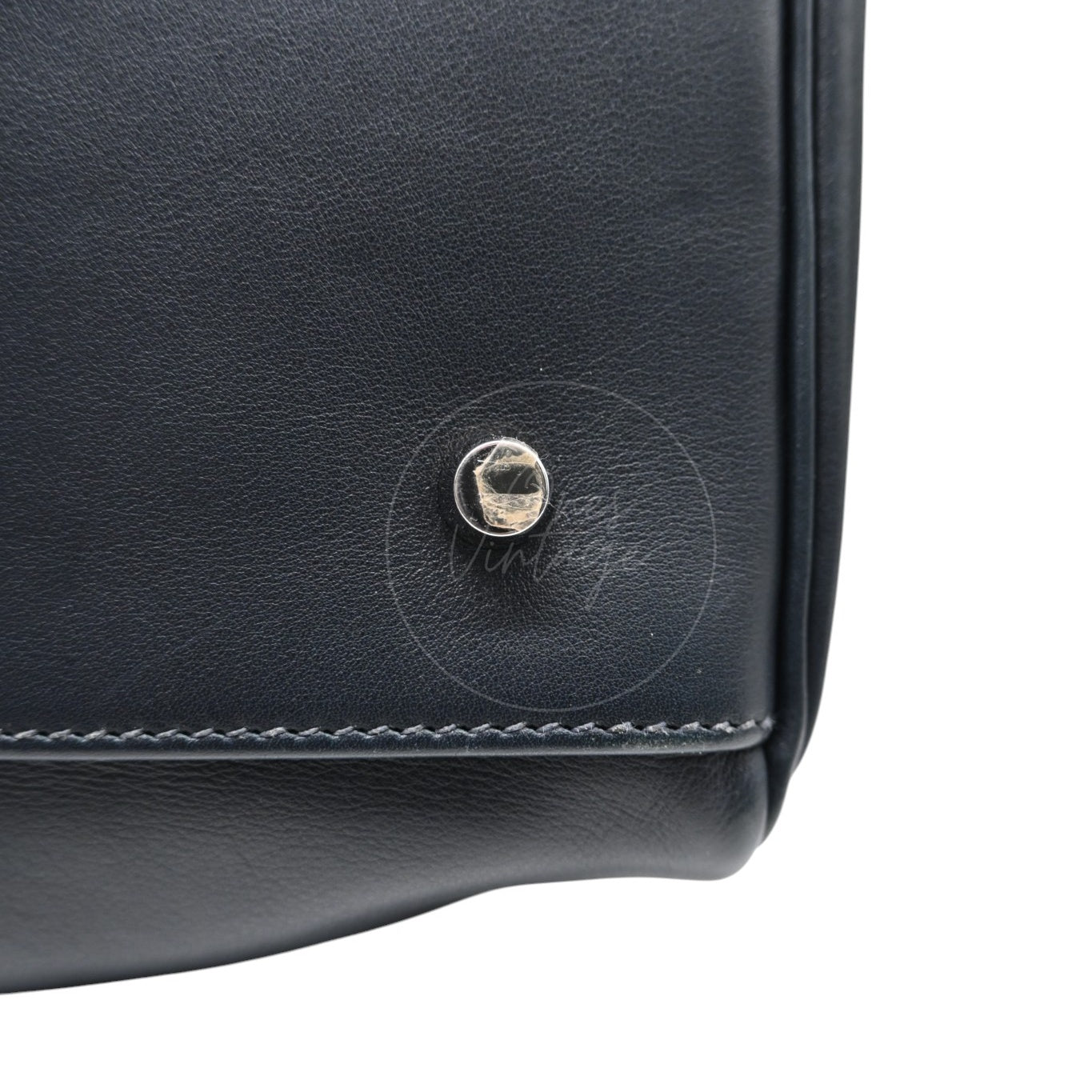 [Pre-owned] Hermes Kelly 50 Black Phw Stamp Square N