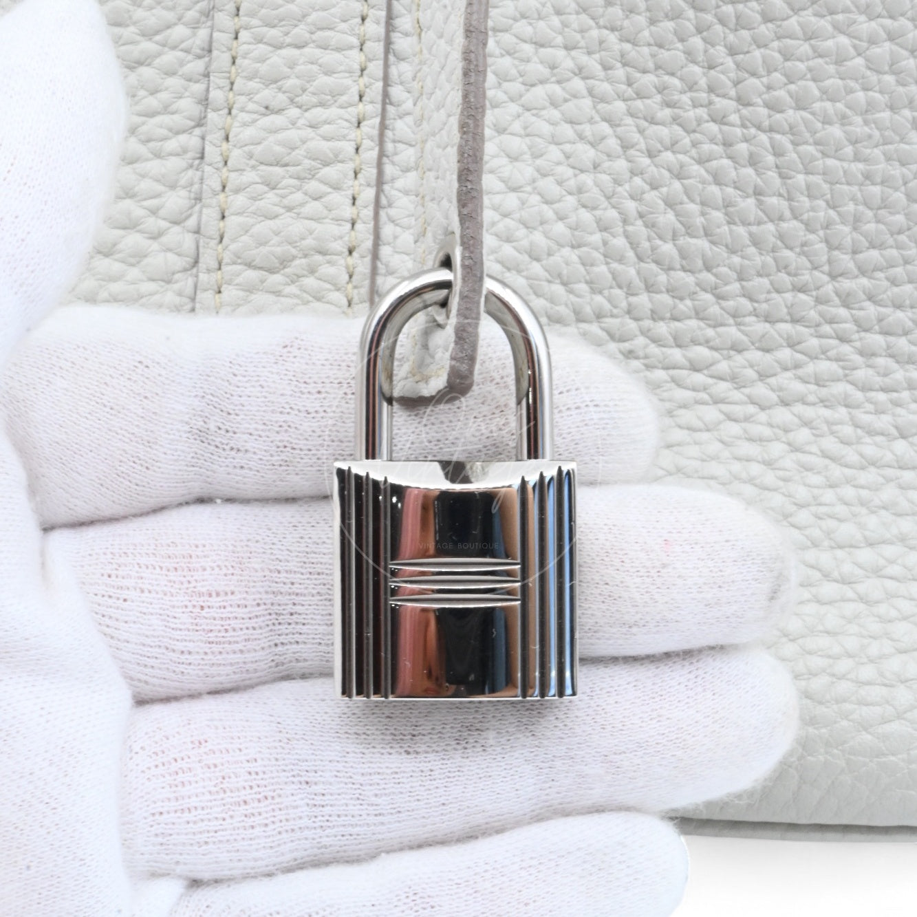 [Pre-owned] Hermes Picotin 26 Gray TC PHW Stamp Square D