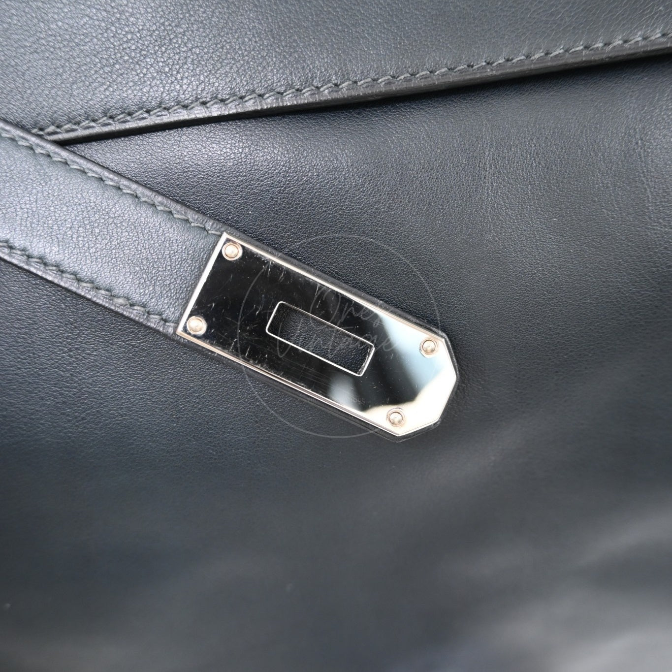 [Pre-owned] Hermes Kelly 50 Black Phw Stamp Square N