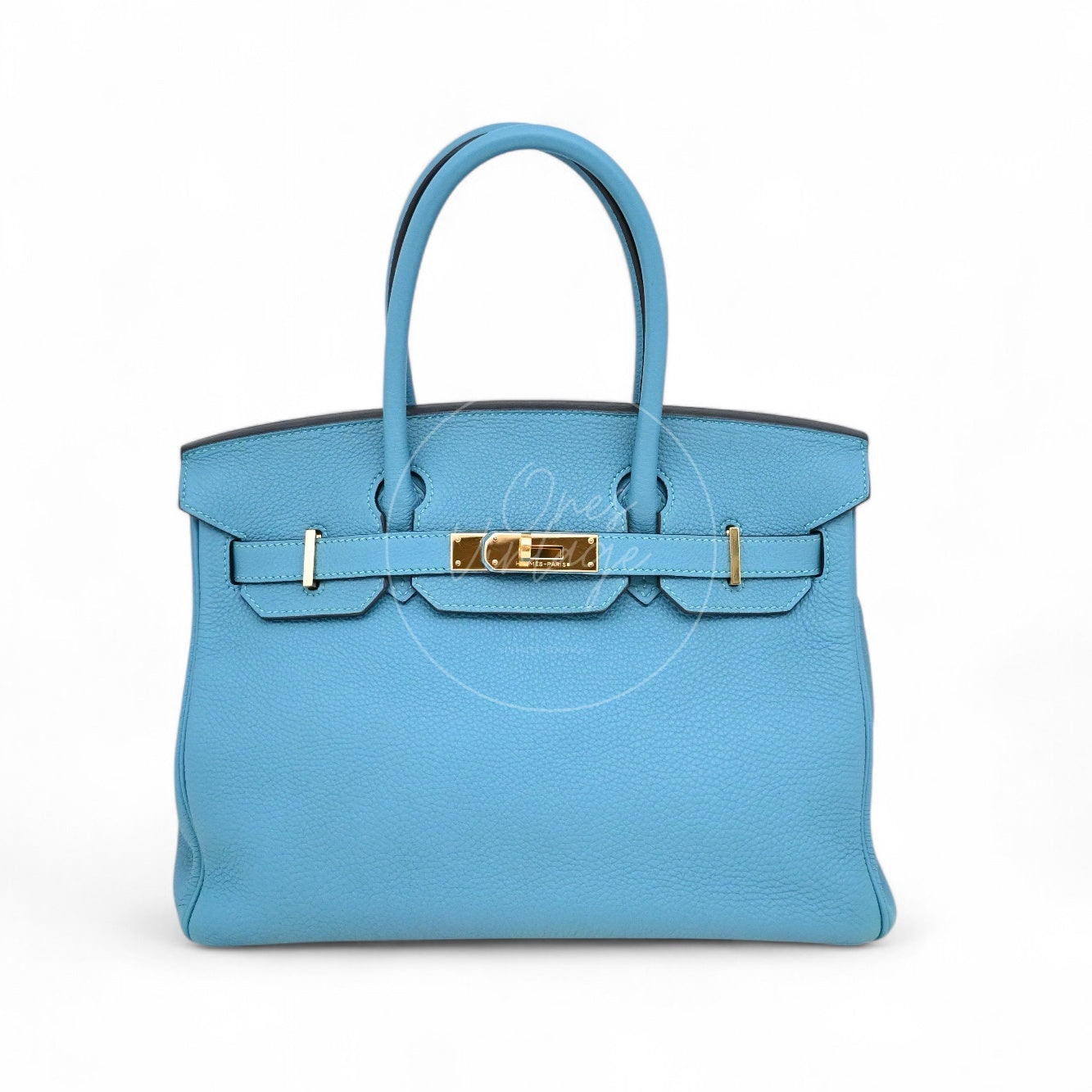 [Pre-owned] Hermes Birkin 30 Blue Paon Togo GHW Stamp Square R