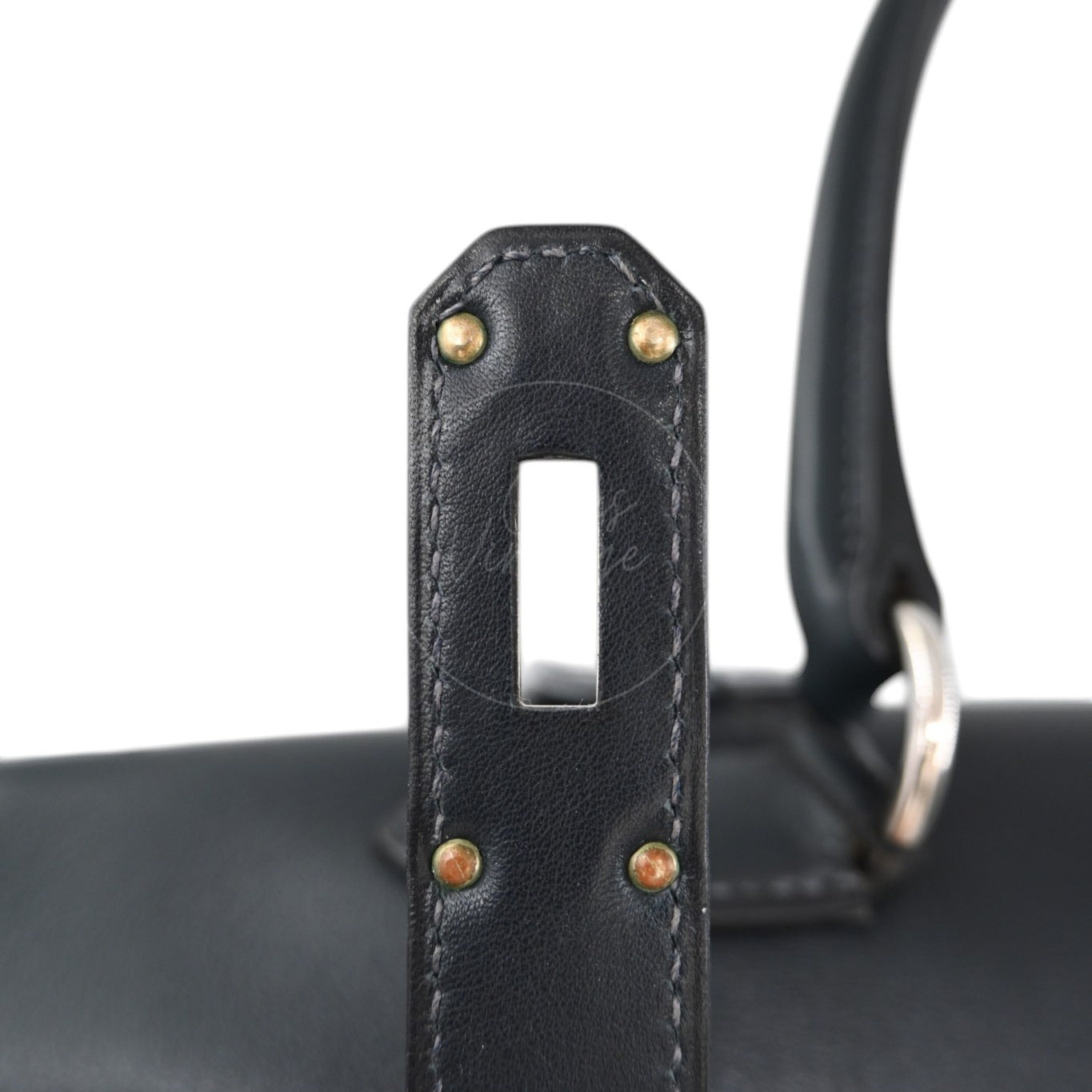 [Pre-owned] Hermes Kelly 50 Black Phw Stamp Square N