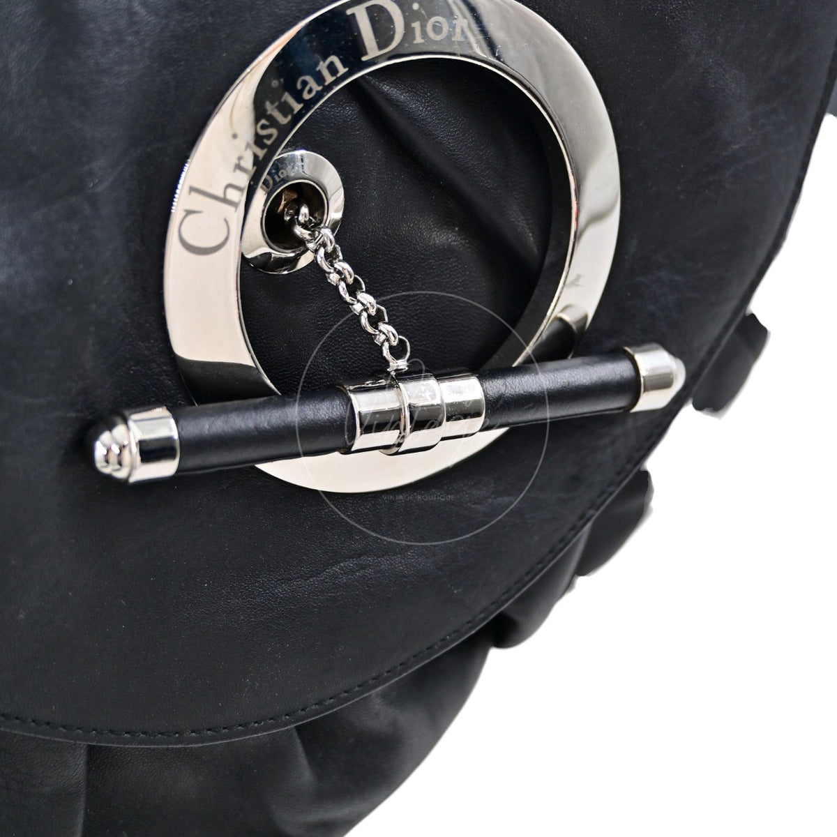 Christian Dior 42 Lambskin Jazz Club Shoulder Bag SHW Black