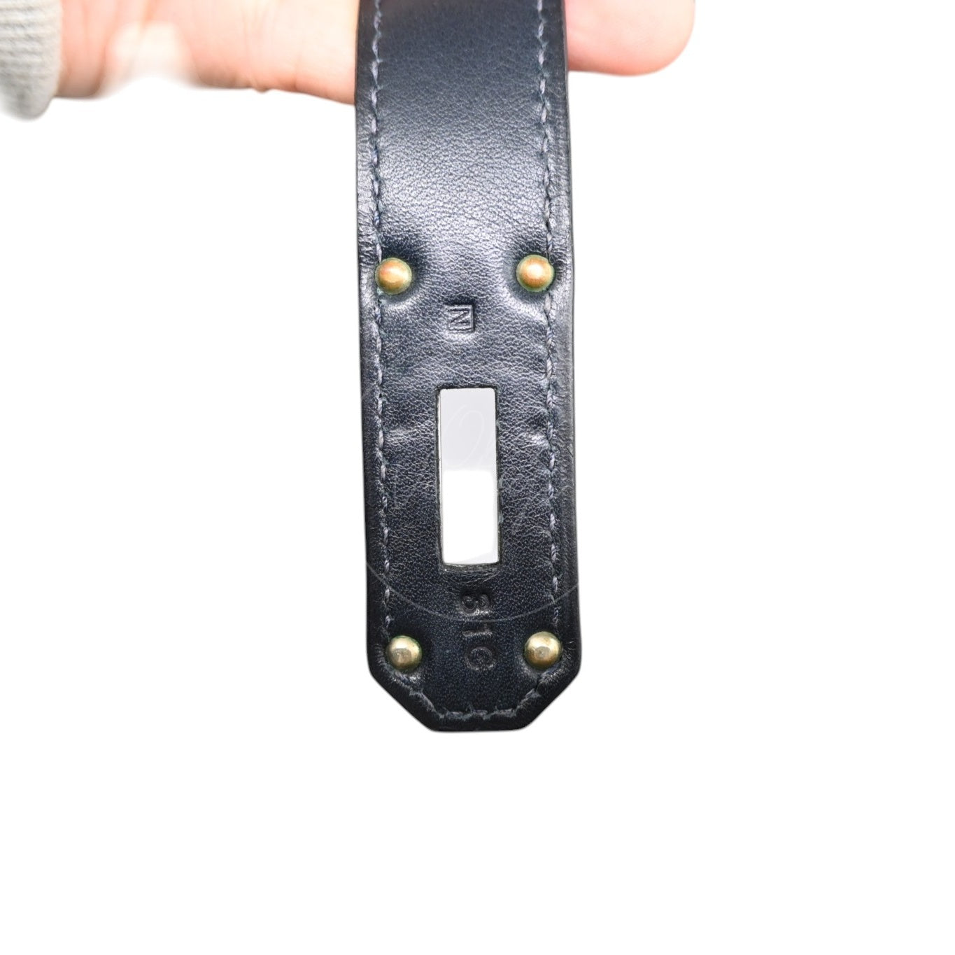 [Pre-owned] Hermes Kelly 50 Black Phw Stamp Square N
