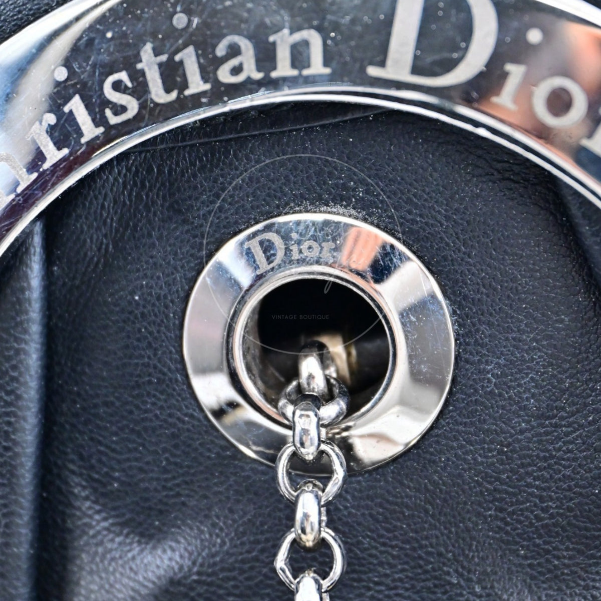 Christian Dior 42 Lambskin Jazz Club Shoulder Bag SHW Black