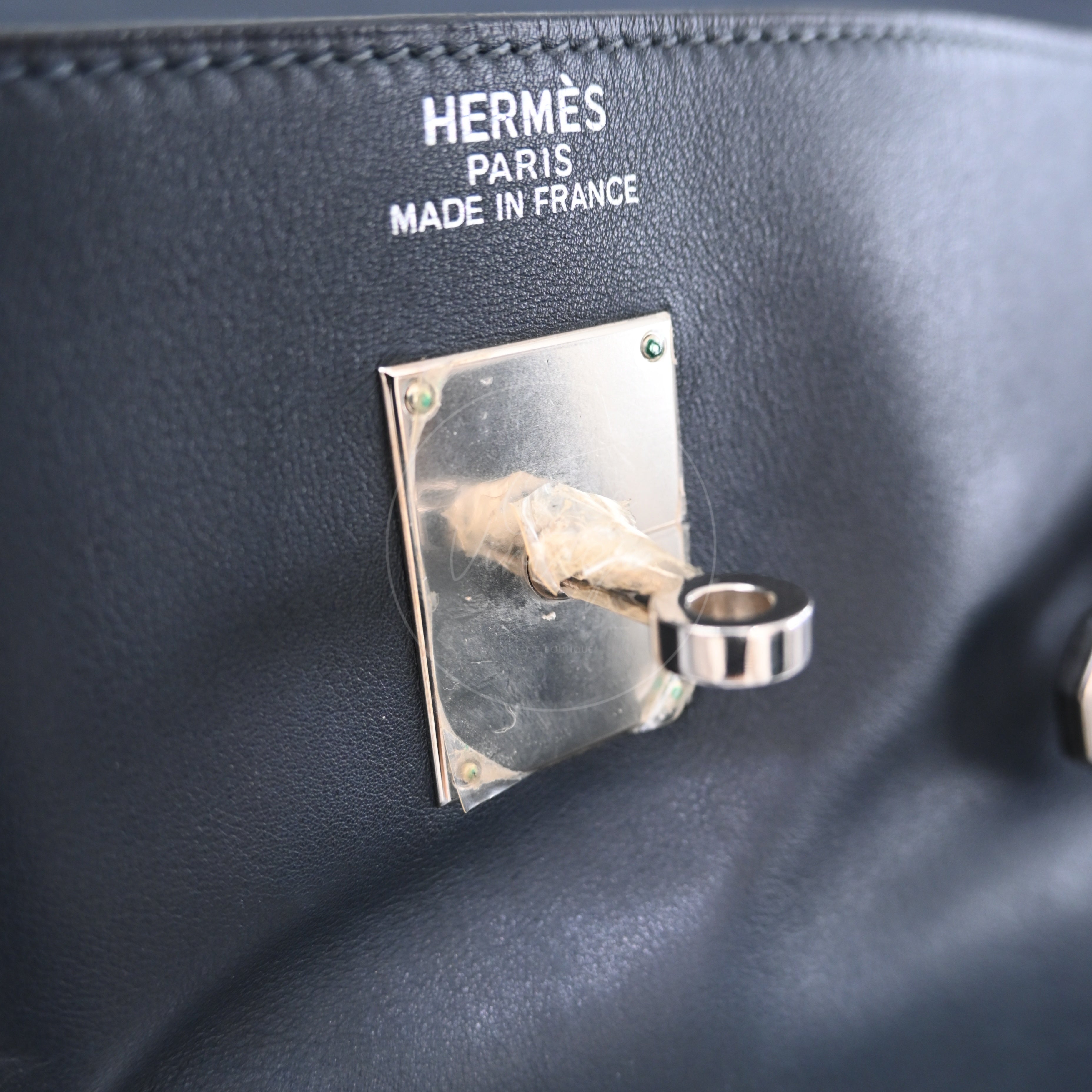 [Pre-owned] Hermes Kelly 50 Black Phw Stamp Square N