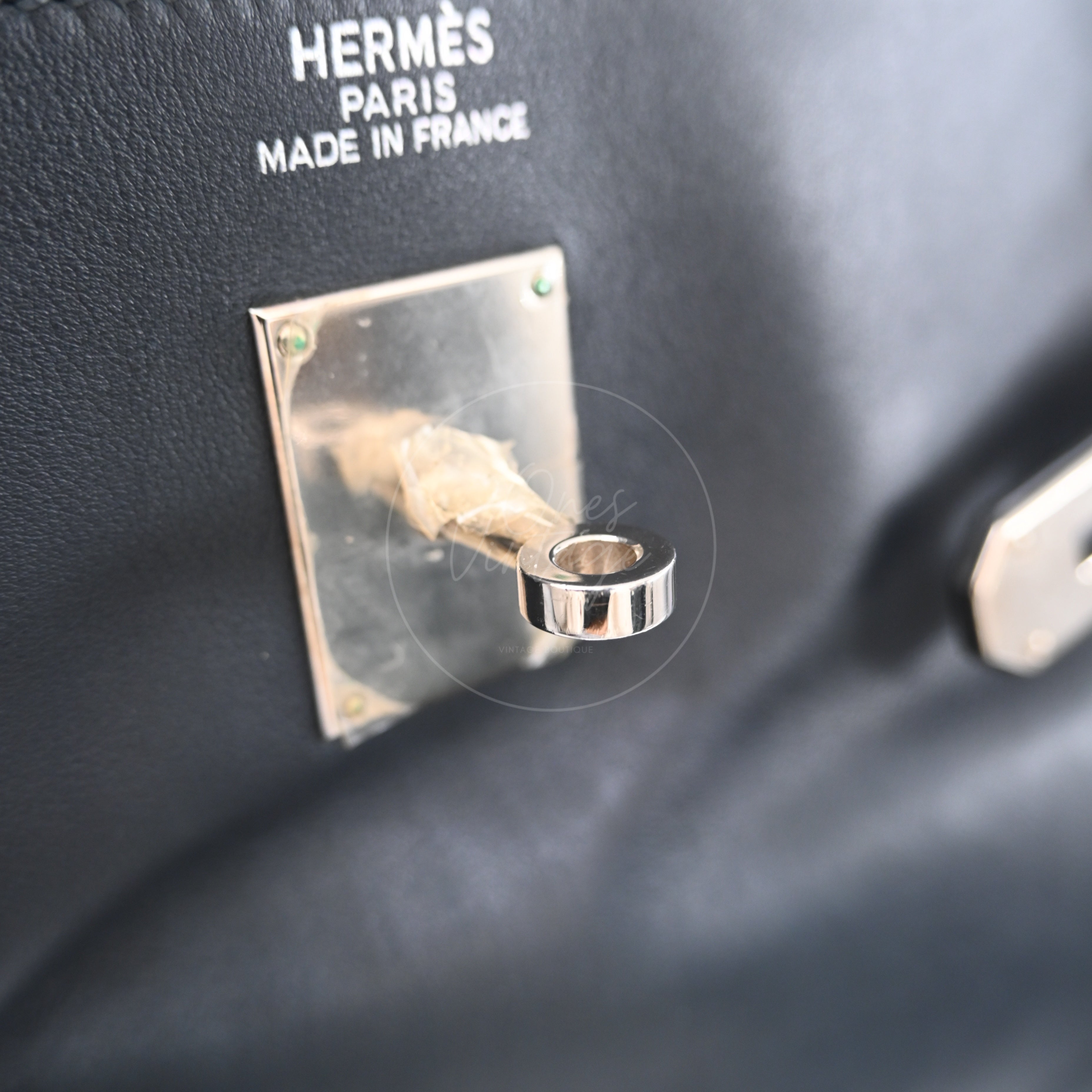 [Pre-owned] Hermes Kelly 50 Black Phw Stamp Square N