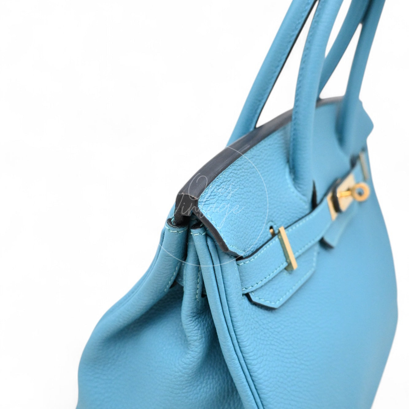 [Pre-owned] Hermes Birkin 30 Blue Paon Togo GHW Stamp Square R