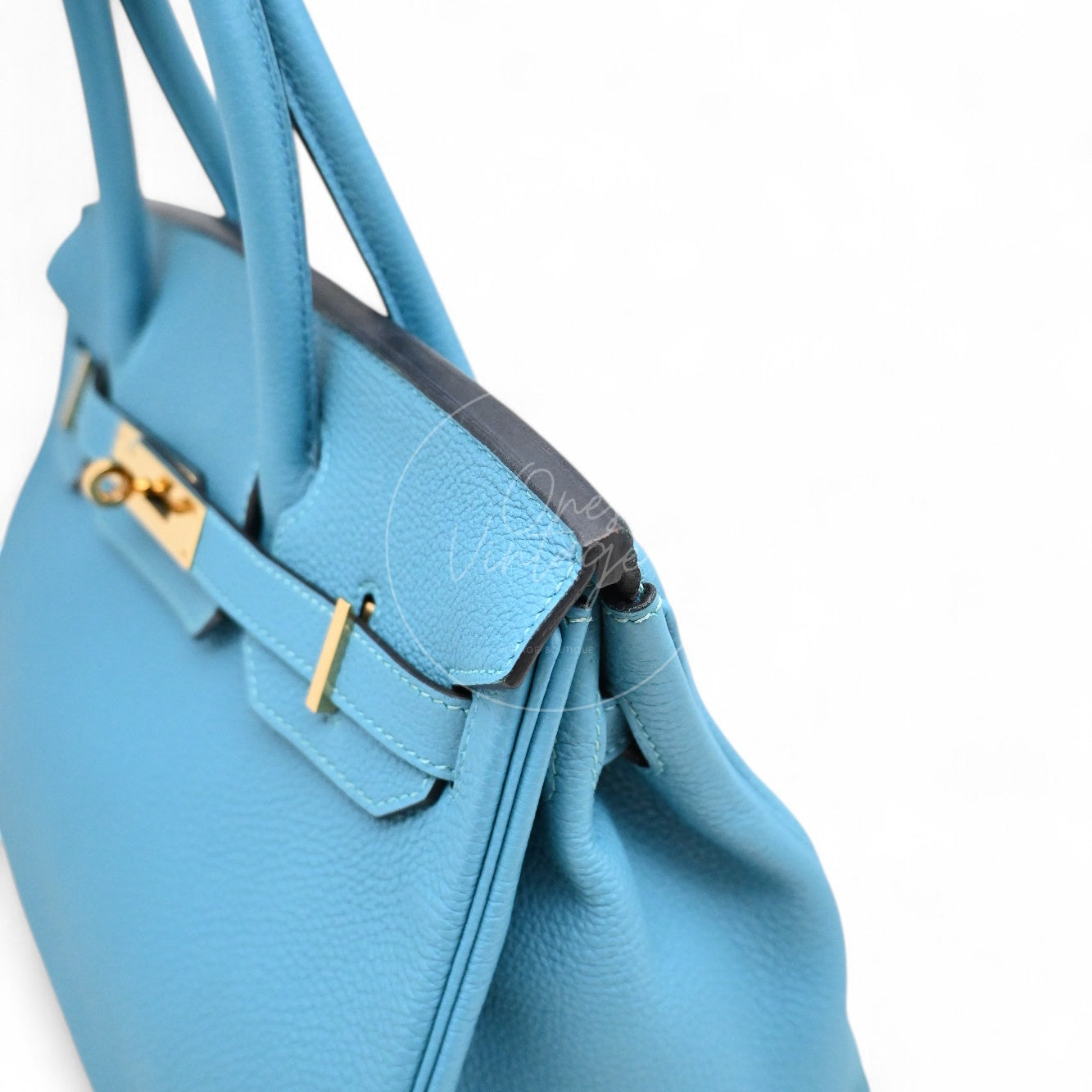 [Pre-owned] Hermes Birkin 30 Blue Paon Togo GHW Stamp Square R