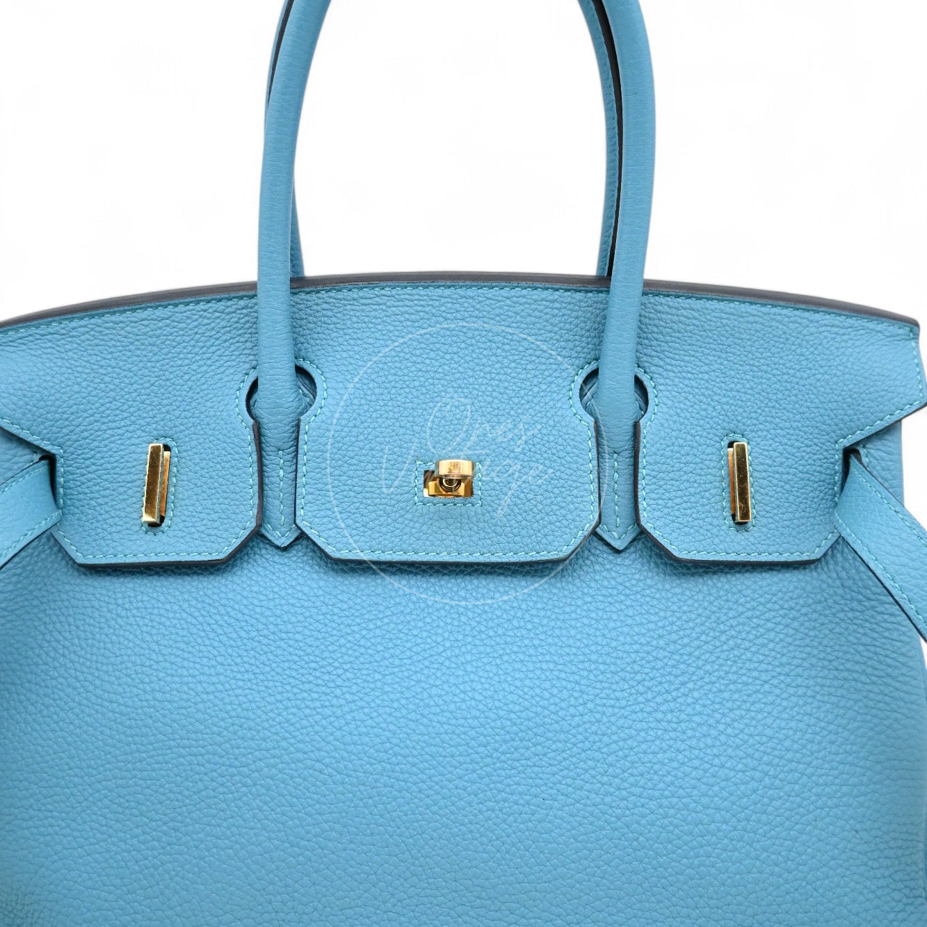 [Pre-owned] Hermes Birkin 30 Blue Paon Togo GHW Stamp Square R