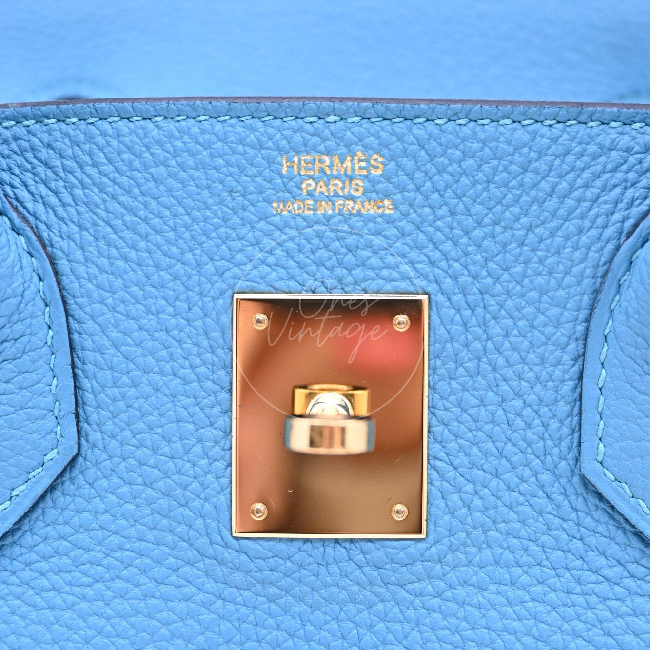[Pre-owned] Hermes Birkin 30 Blue Paon Togo GHW Stamp Square R