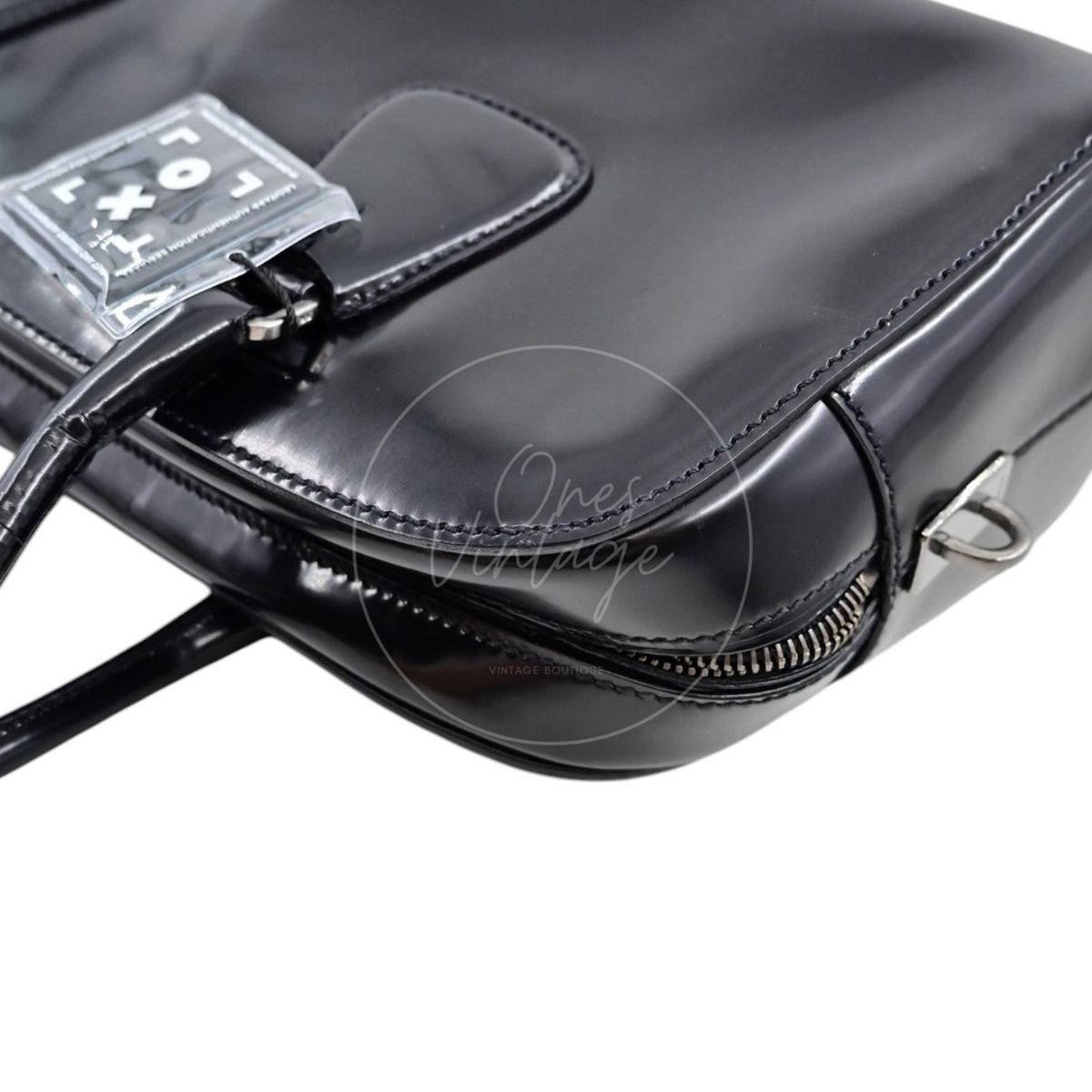 Prada Spazzolato Bauletto Bag Calfskin 36 Black SHW