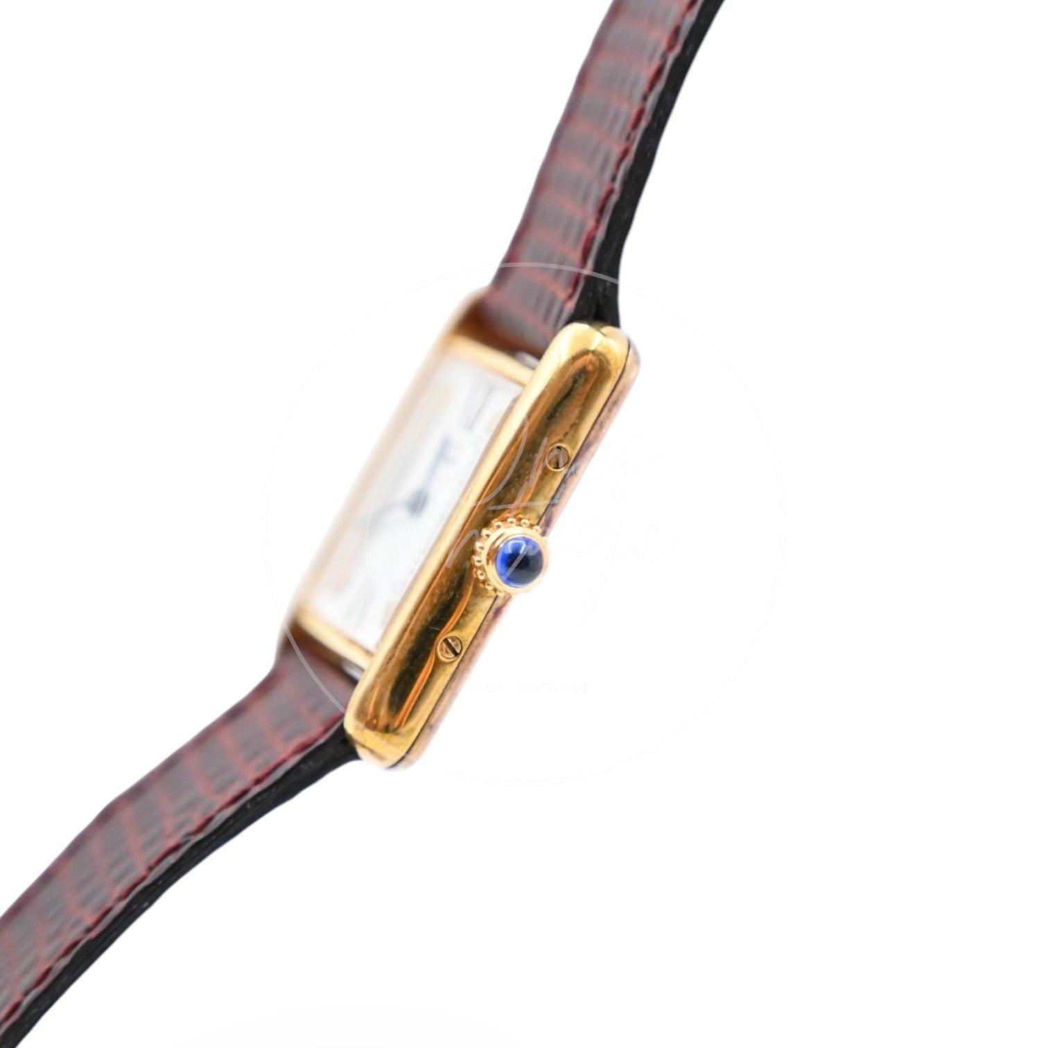 Cartier Vermeil Tank Quatz Maroon