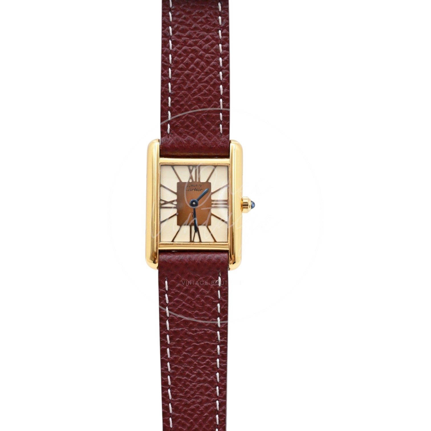 Cartier Tank Quartz 366001 Maroon