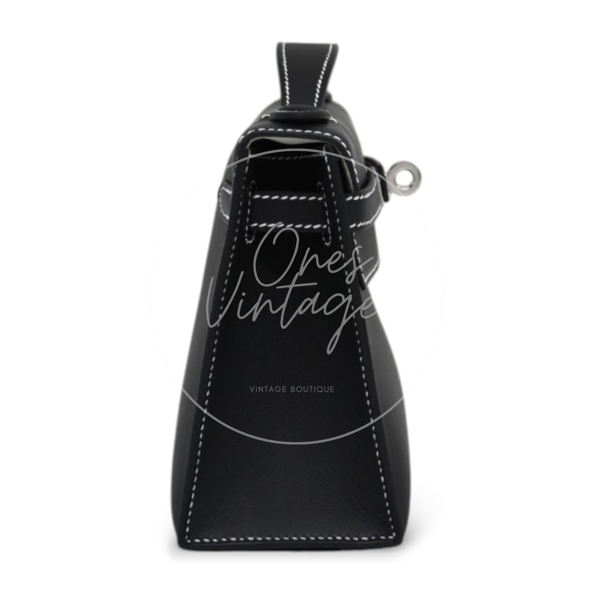 [Unused] Hermes Kelly 22 Pochette Black Silver Swift Stamp G