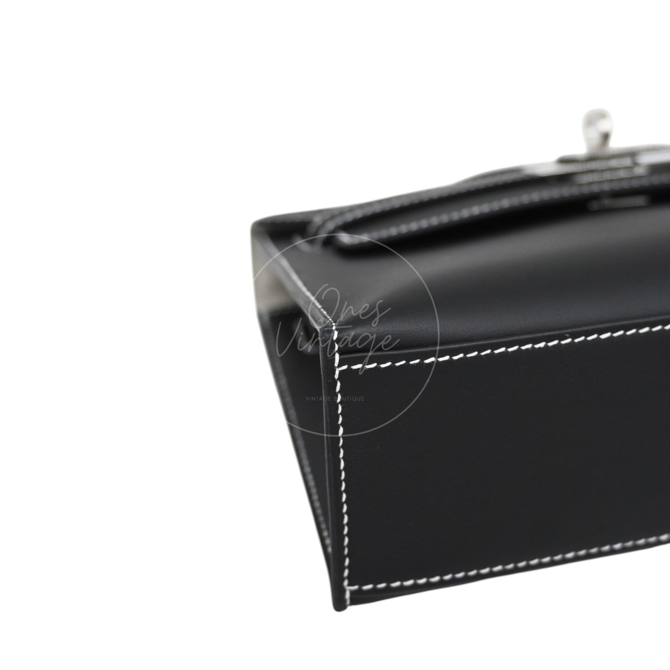 [Unused] Hermes Kelly 22 Pochette Black Silver Swift Stamp G