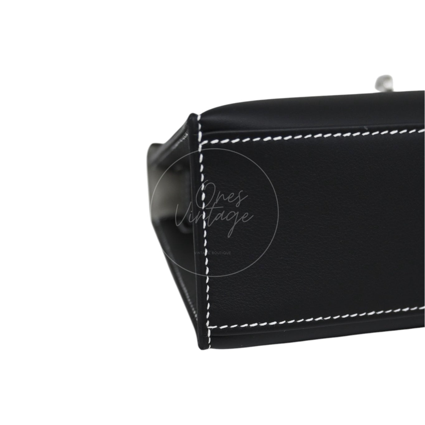 [Unused] Hermes Kelly 22 Pochette Black Silver Swift Stamp G