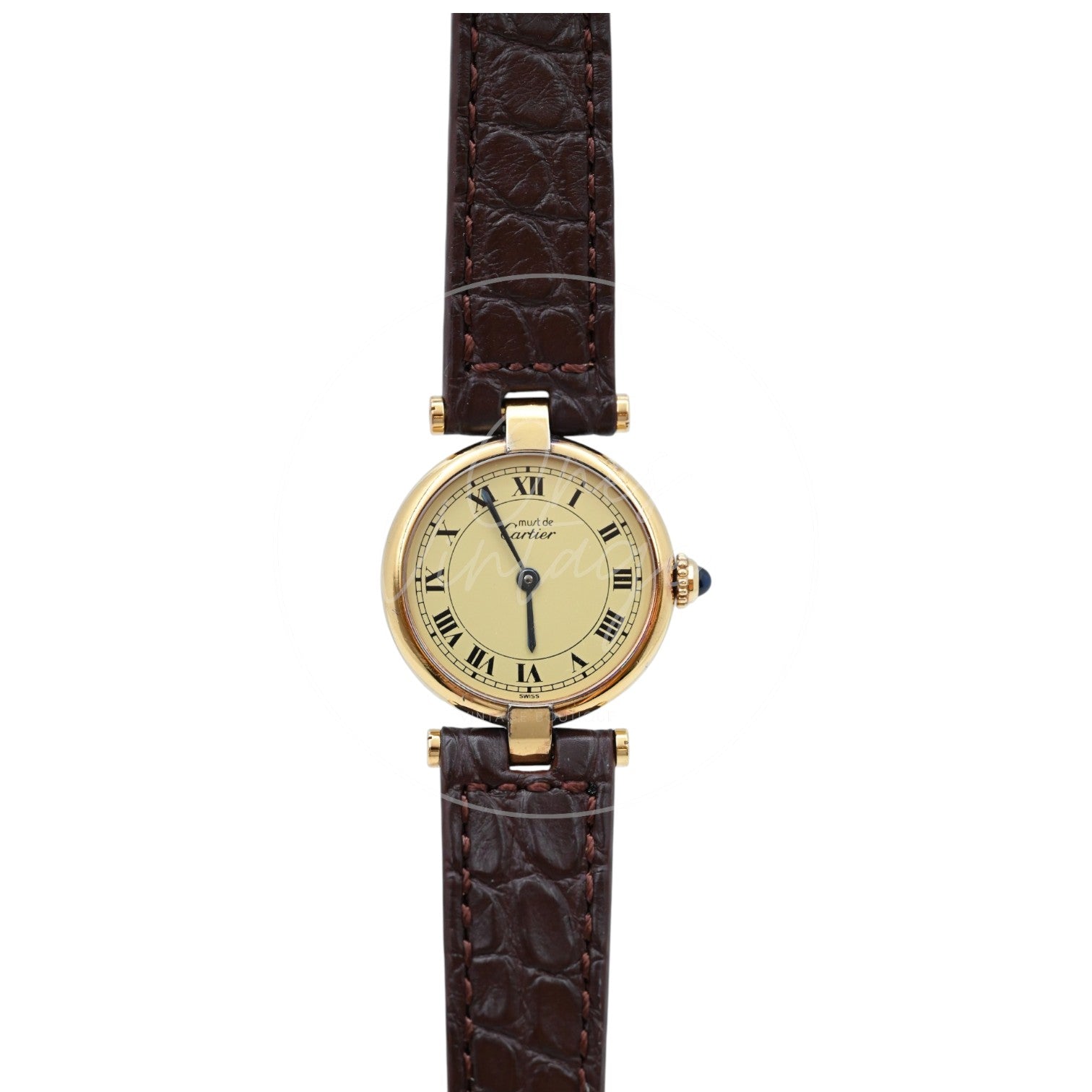 Cartier Vermeil Quartz 025404 Brown