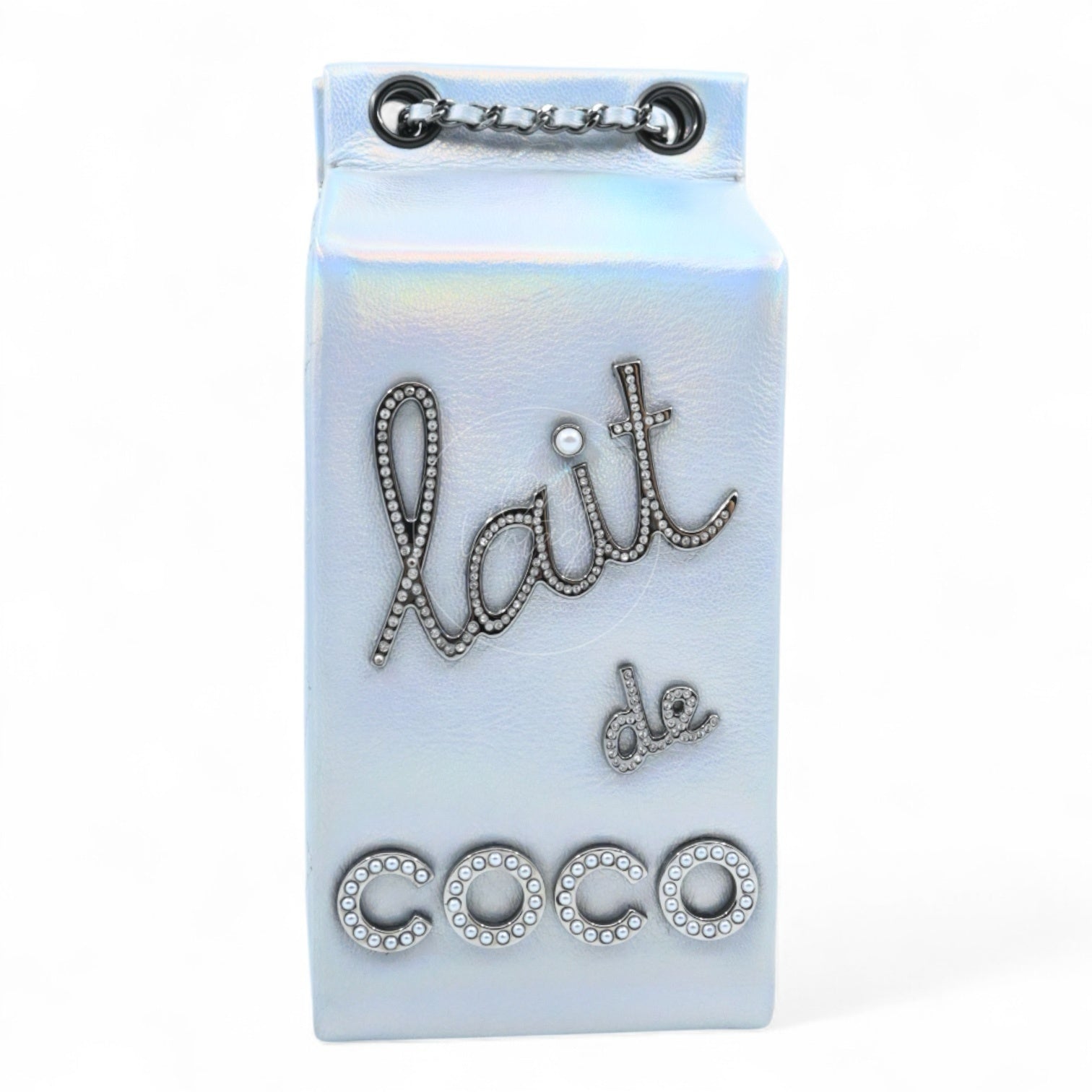 [Pre-owned] Chanel Milk Carton Iridescent Silver Goatskin Series 20 Bag