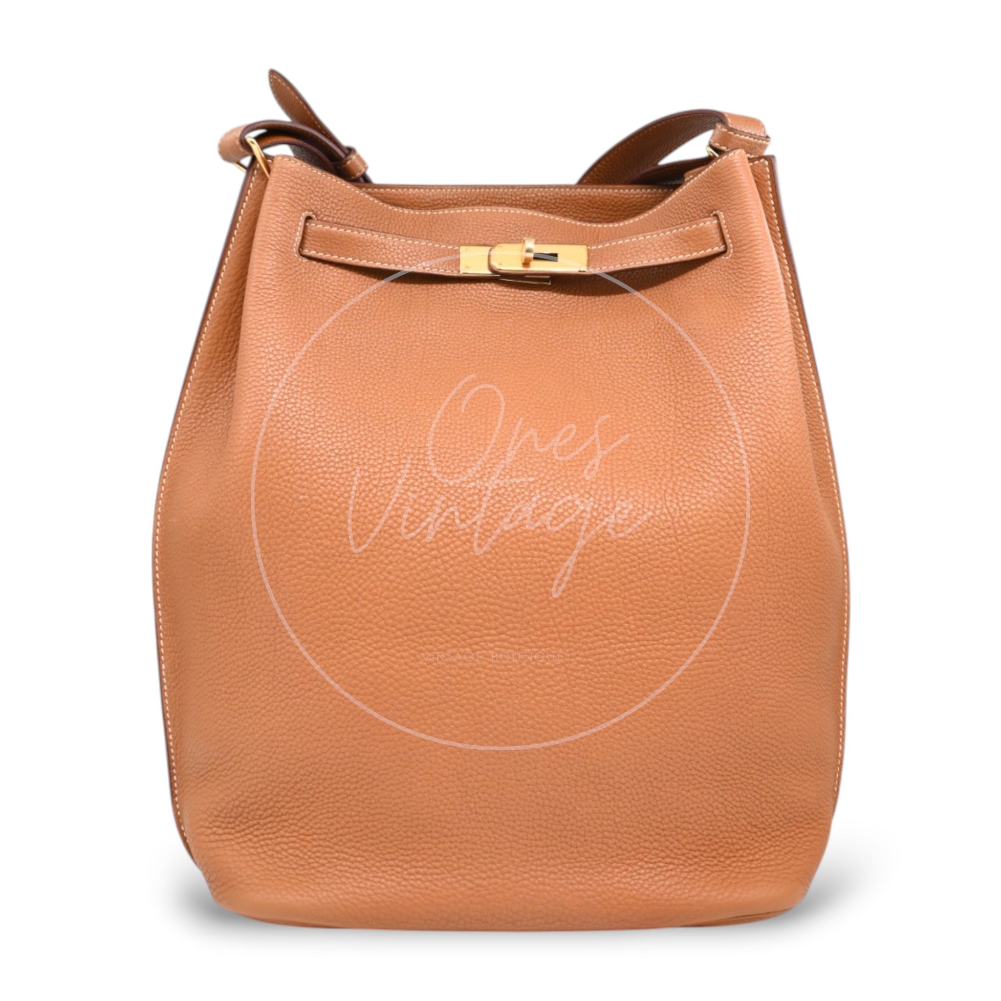 [Pre-owned] Hermes So Kelly 26 Gold GHW Stamp Square L
