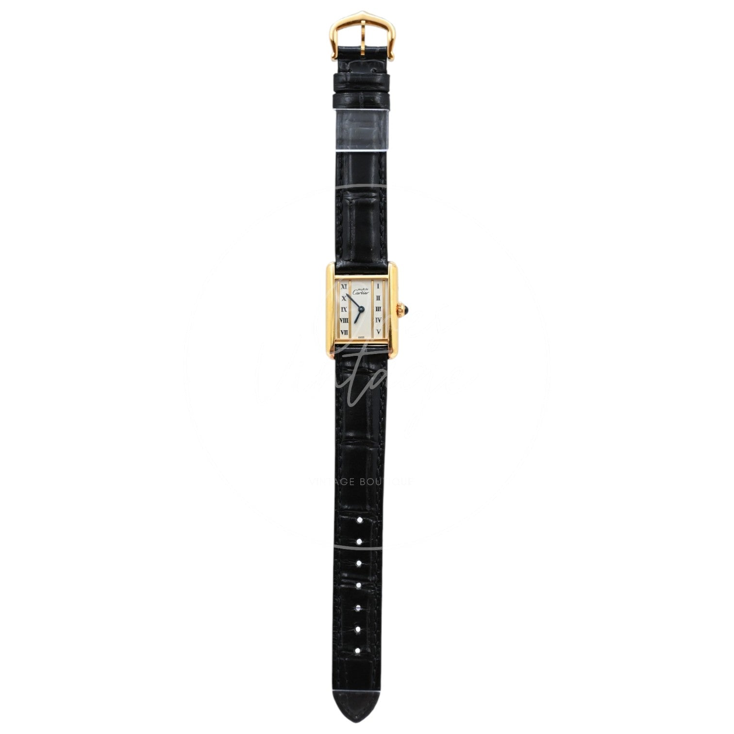 Cartier Must De Tank Quartz Ivory Columm Roman Dial