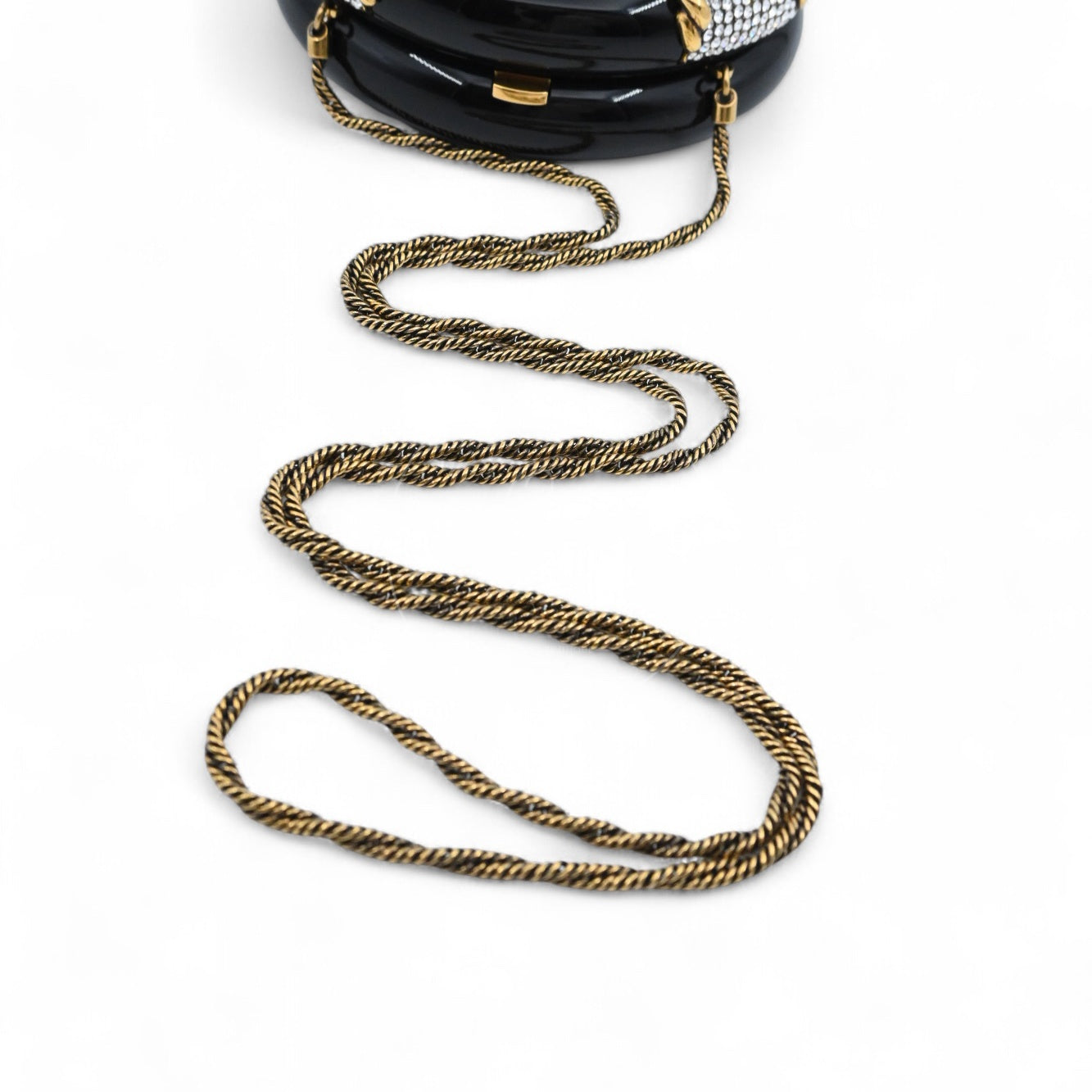 [Pre-owned] Chanel Rescue Wheel Black Resin GHW Series 25 Minaudiere Evening Bag
