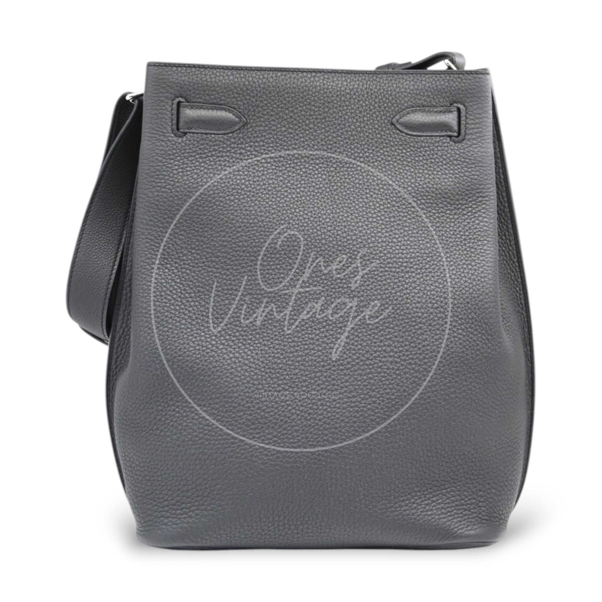[Pre-owned] Hermes So kelly 22 Black Stamp C PHW