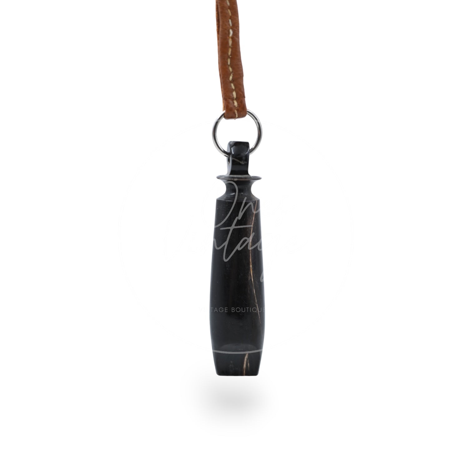 [Pre-owned] Hermes Wood Whistle Brown Necklace