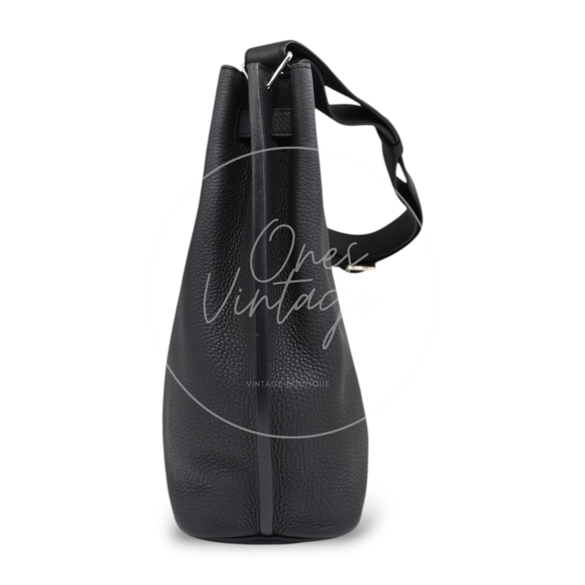 [Pre-owned] Hermes So Kelly 22 Black Stamp C PHW