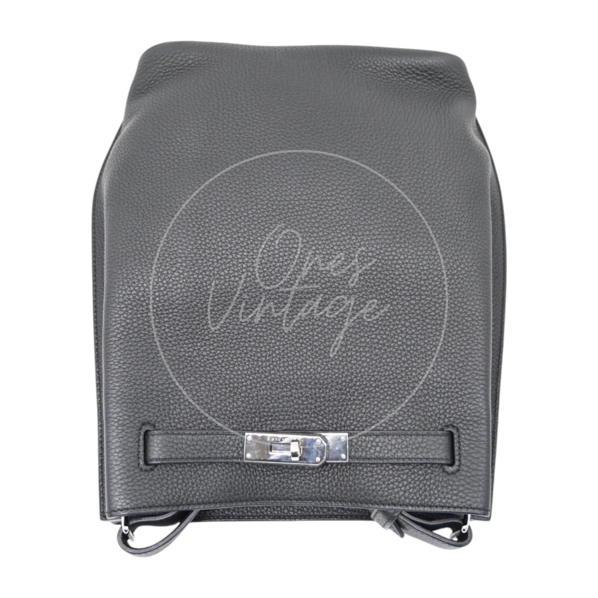 [Pre-owned] Hermes So Kelly 22 Black Stamp C PHW