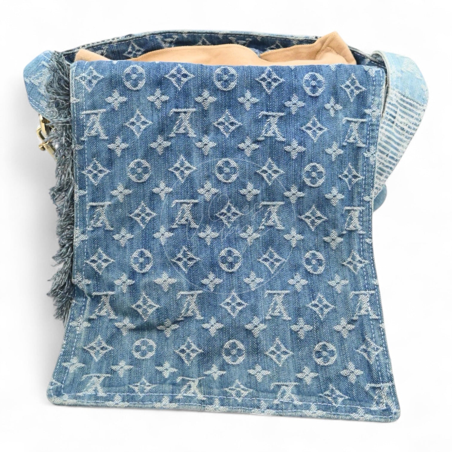[Pre-owned] Louis Vuitton M95374 Monogram Denim Posty Patchwork Shoulder Bag